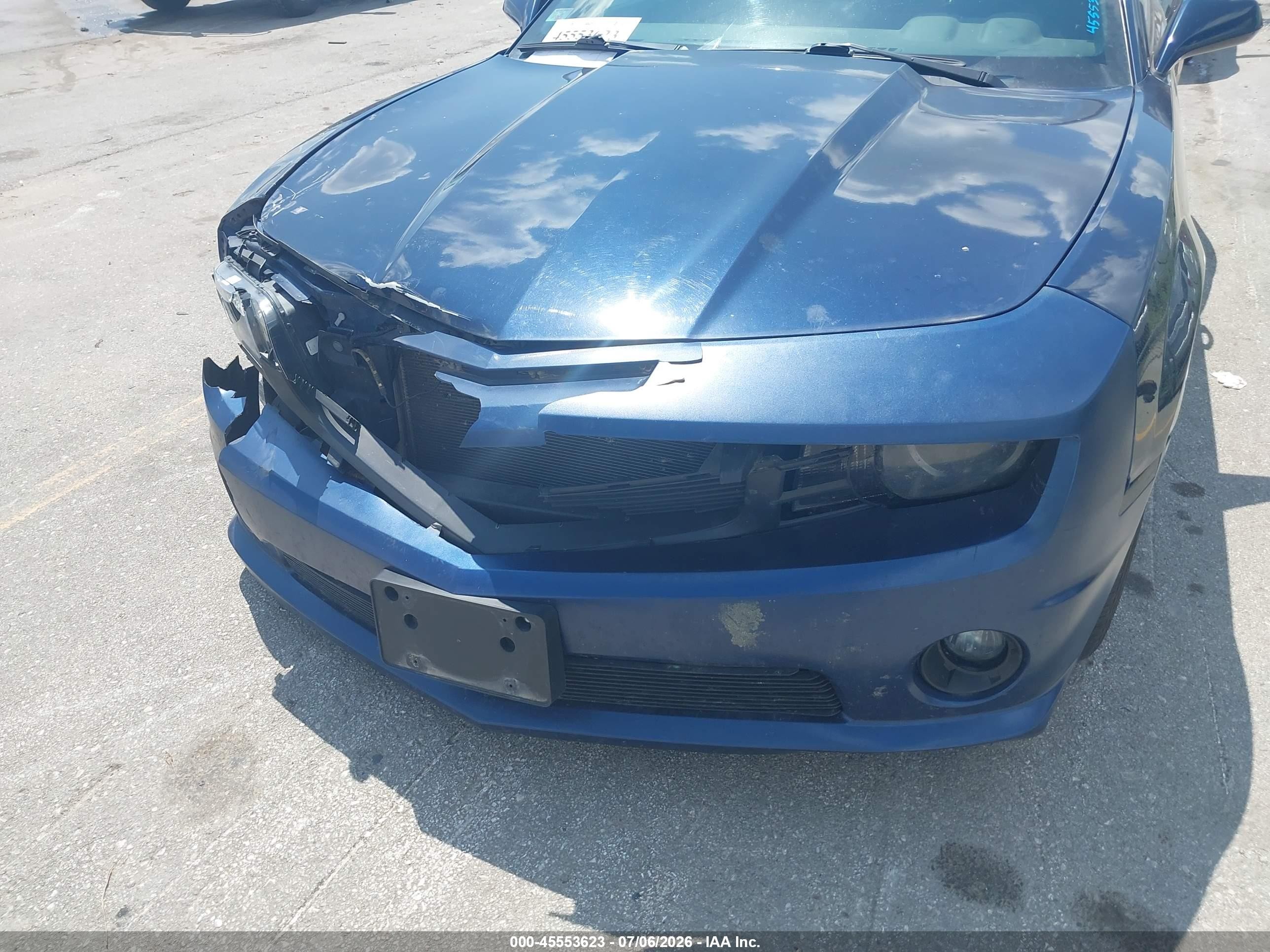 2012 Chevrolet Camaro 1lt Blue vin: 2G1FB1E37C9145570