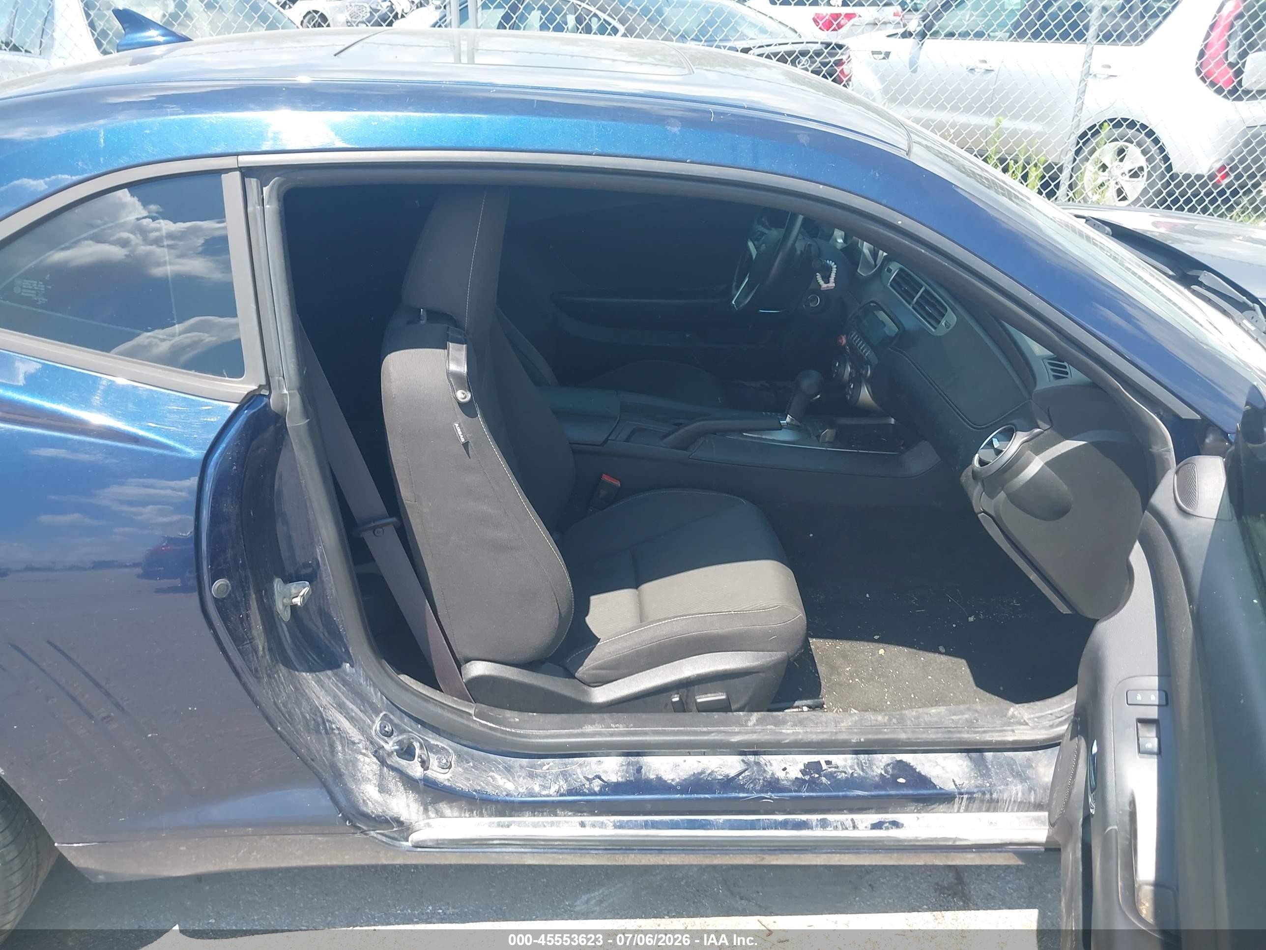 2012 Chevrolet Camaro 1lt Blue vin: 2G1FB1E37C9145570
