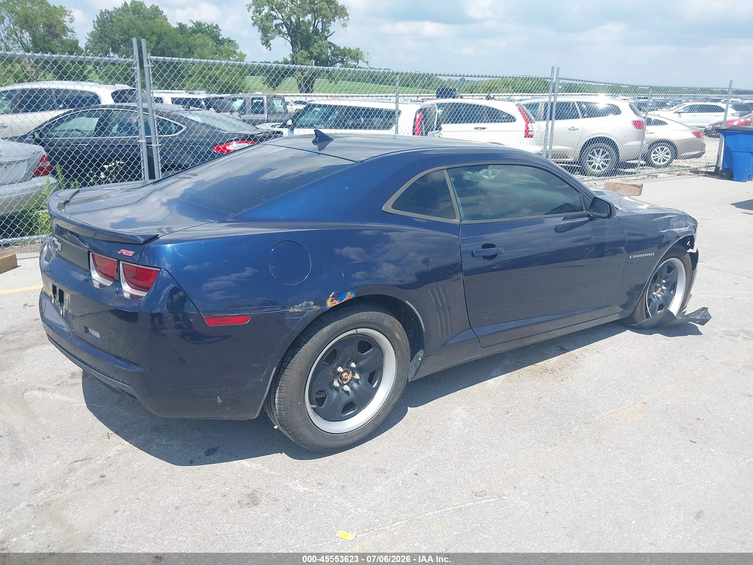 2012 Chevrolet Camaro 1lt Blue vin: 2G1FB1E37C9145570