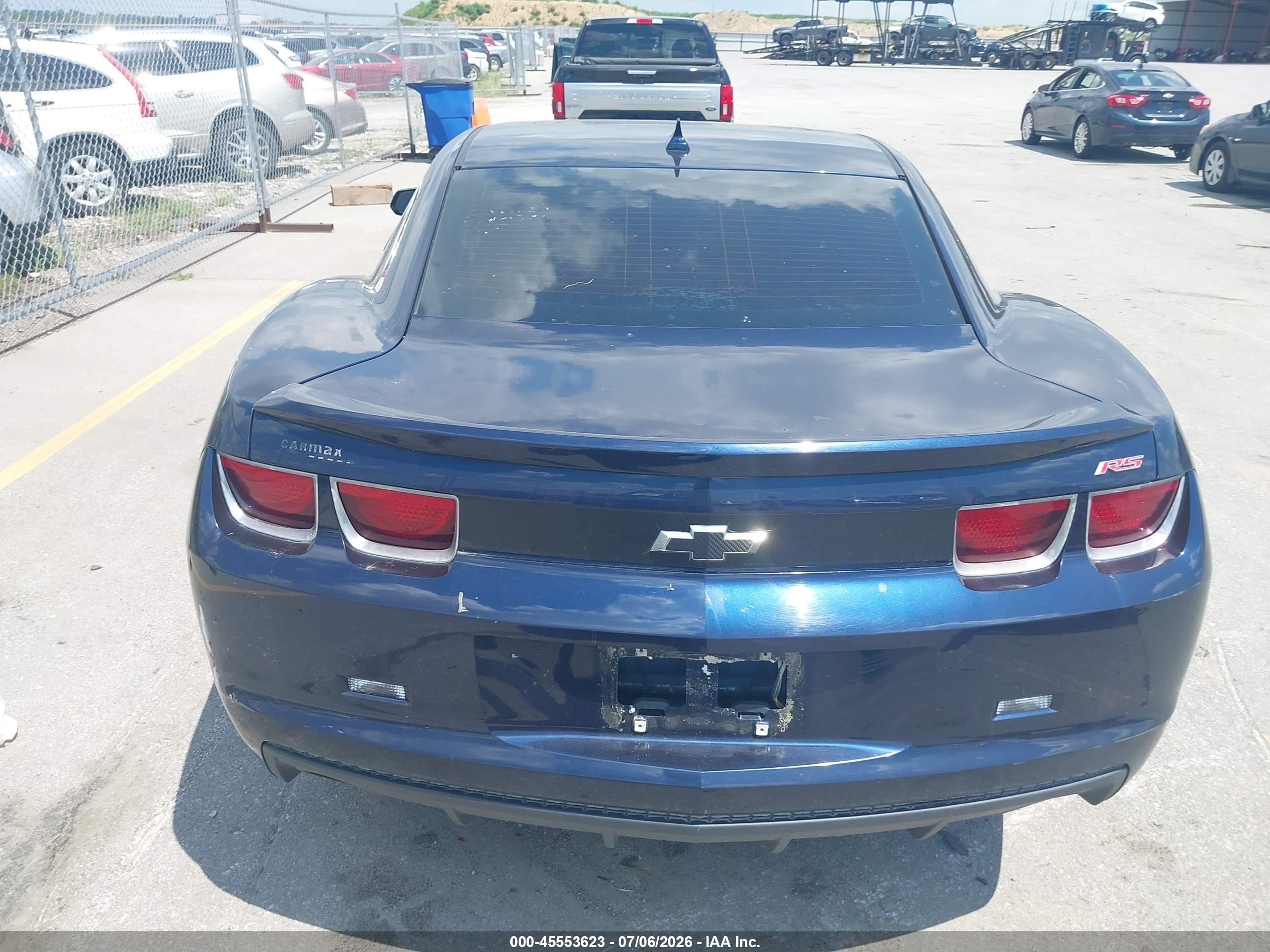 2012 Chevrolet Camaro 1lt Blue vin: 2G1FB1E37C9145570
