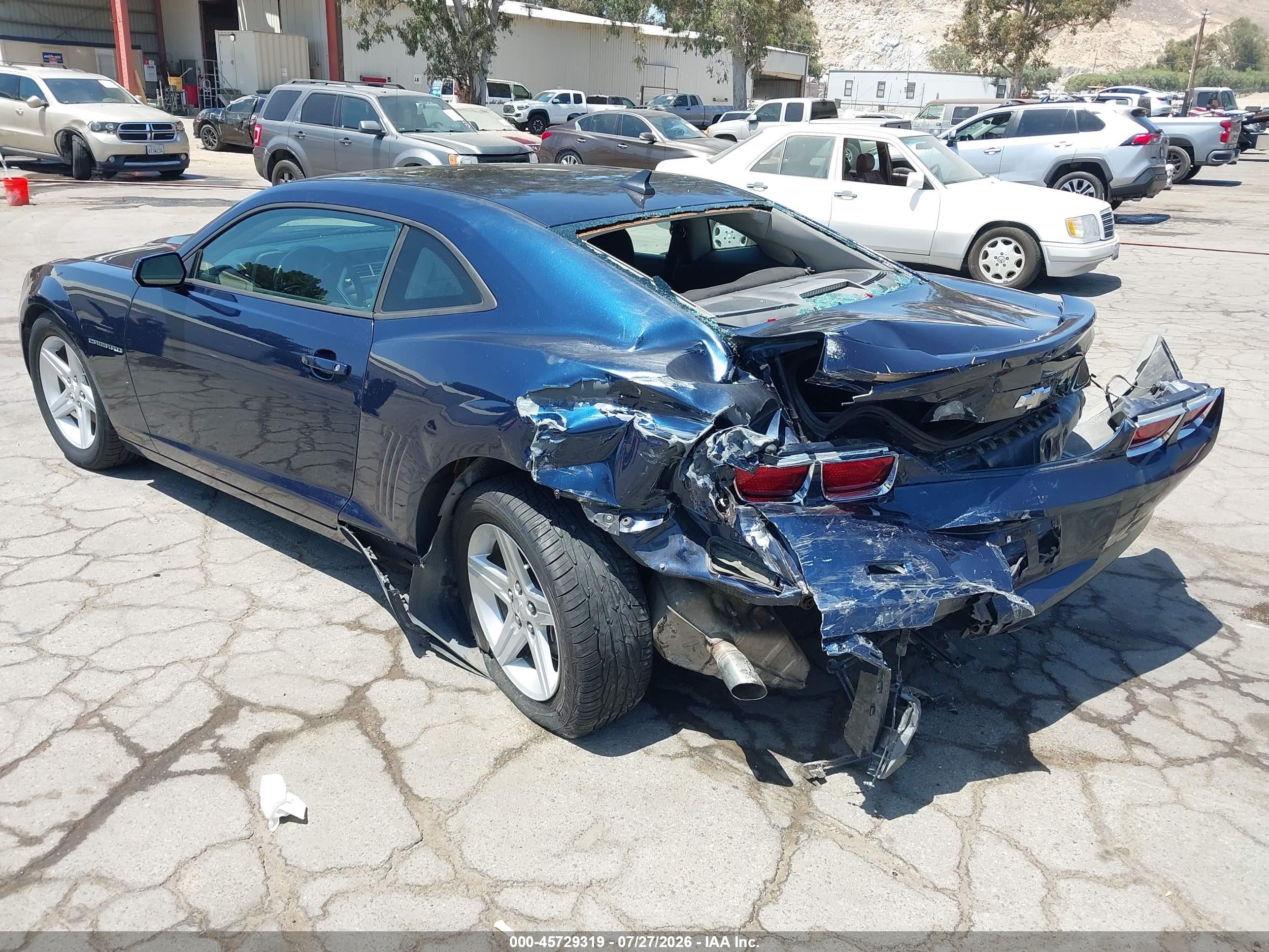 2012 Chevrolet Camaro 1lt Blue vin: 2G1FB1E37C9198074