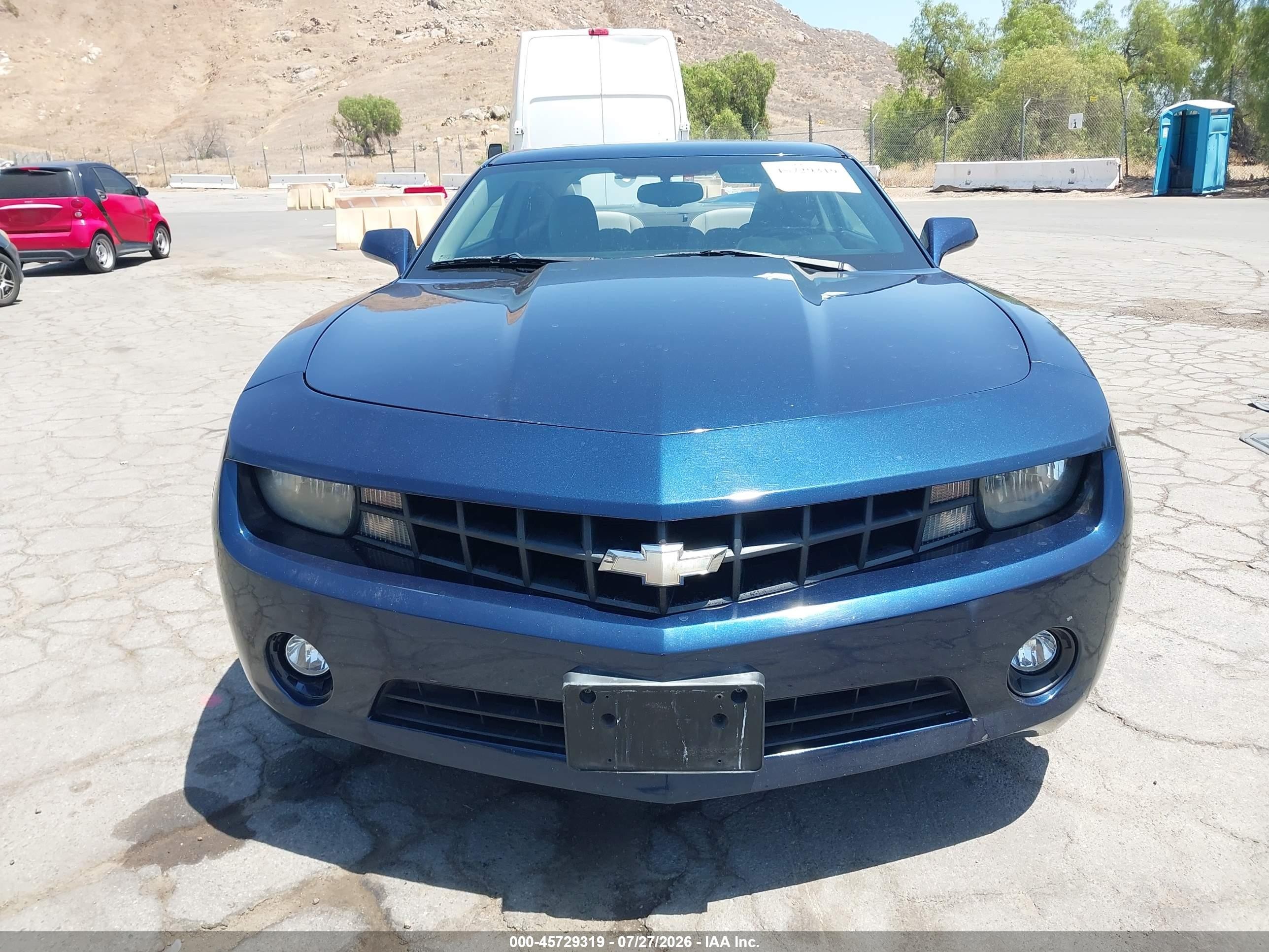 2012 Chevrolet Camaro 1lt Blue vin: 2G1FB1E37C9198074
