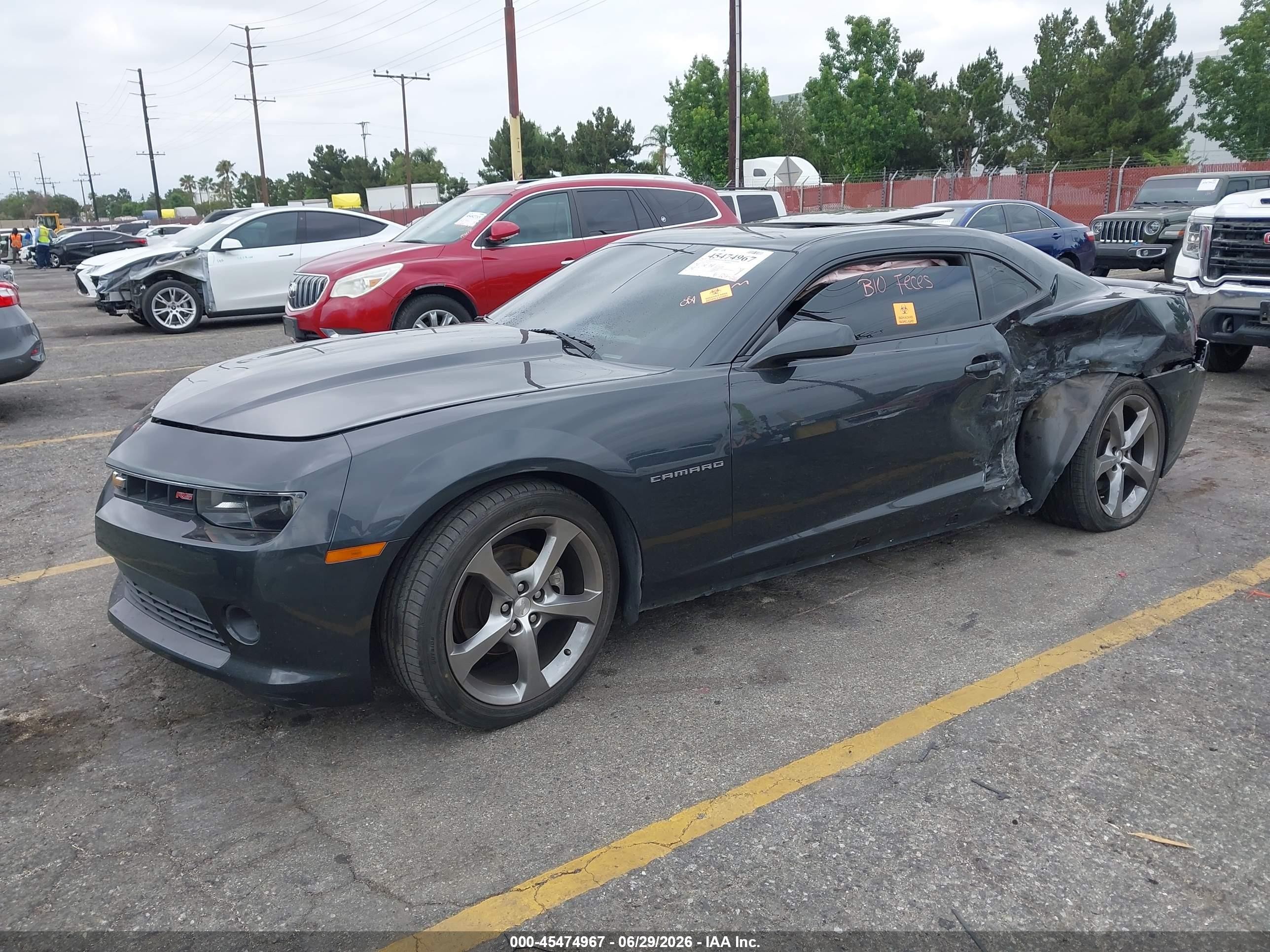 2014 Chevrolet Camaro 1lt Green vin: 2G1FB1E37E9191242