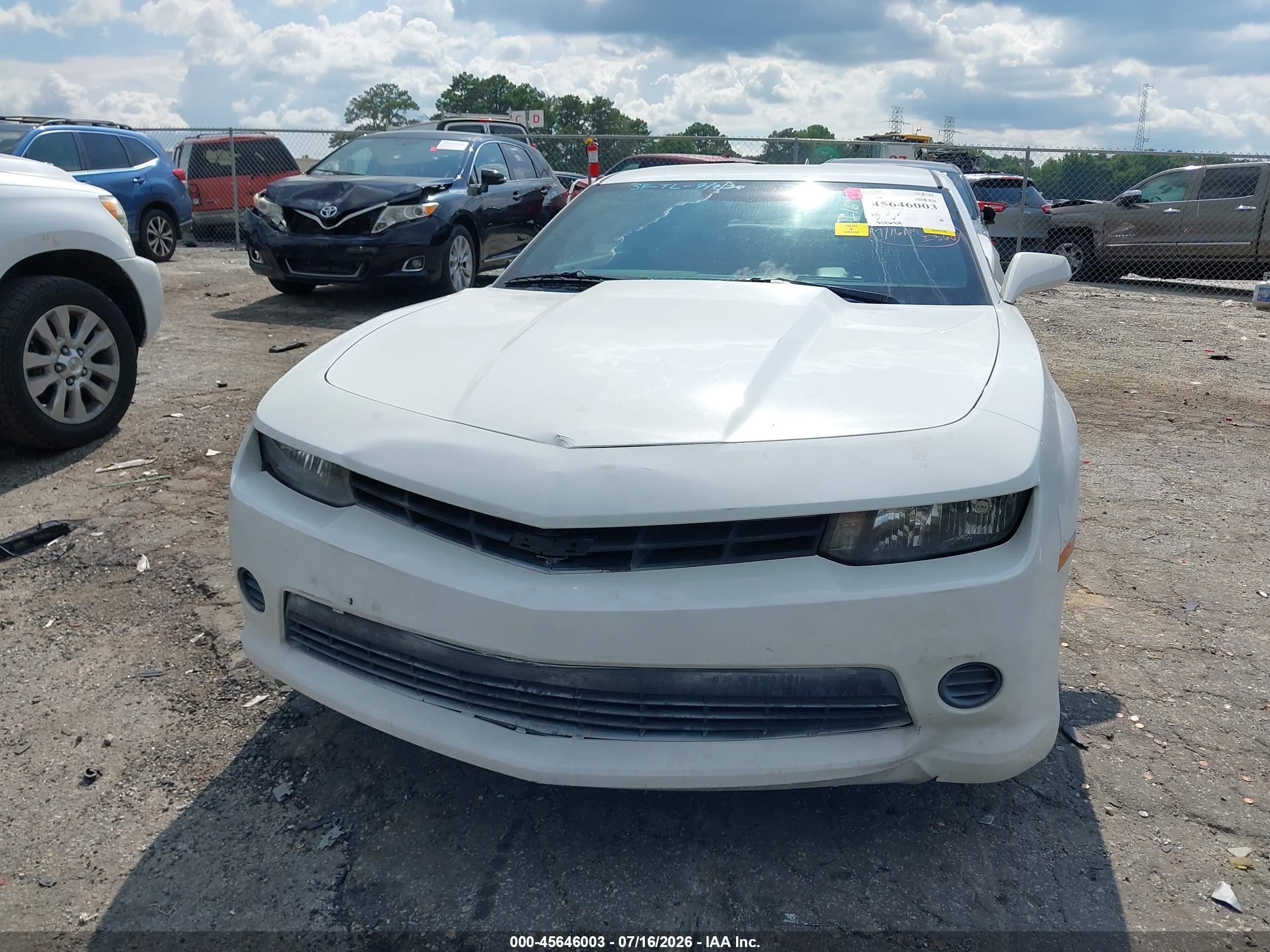 2015 Chevrolet Camaro 2ls White vin: 2G1FB1E37F9214665