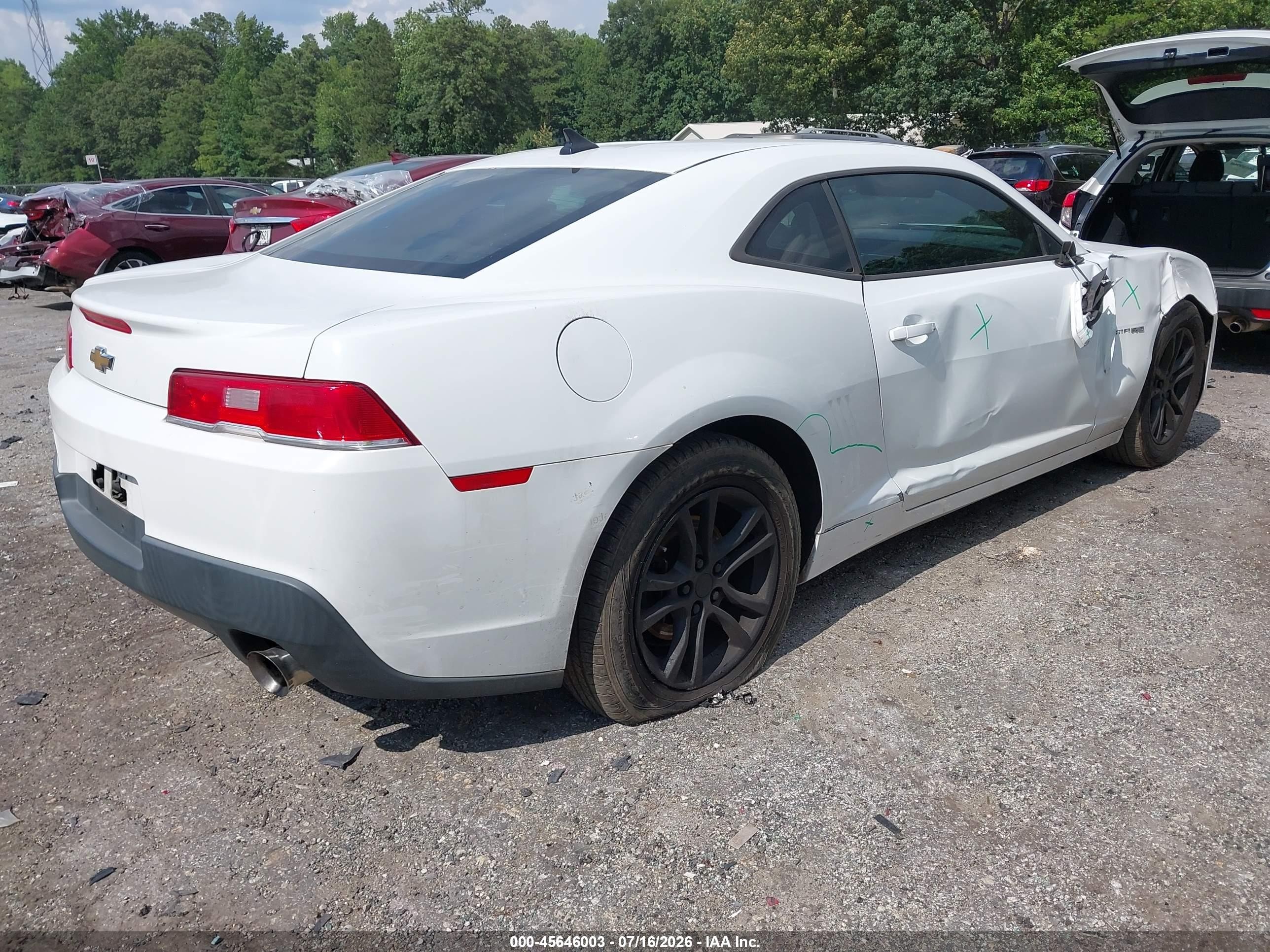 2015 Chevrolet Camaro 2ls White vin: 2G1FB1E37F9214665