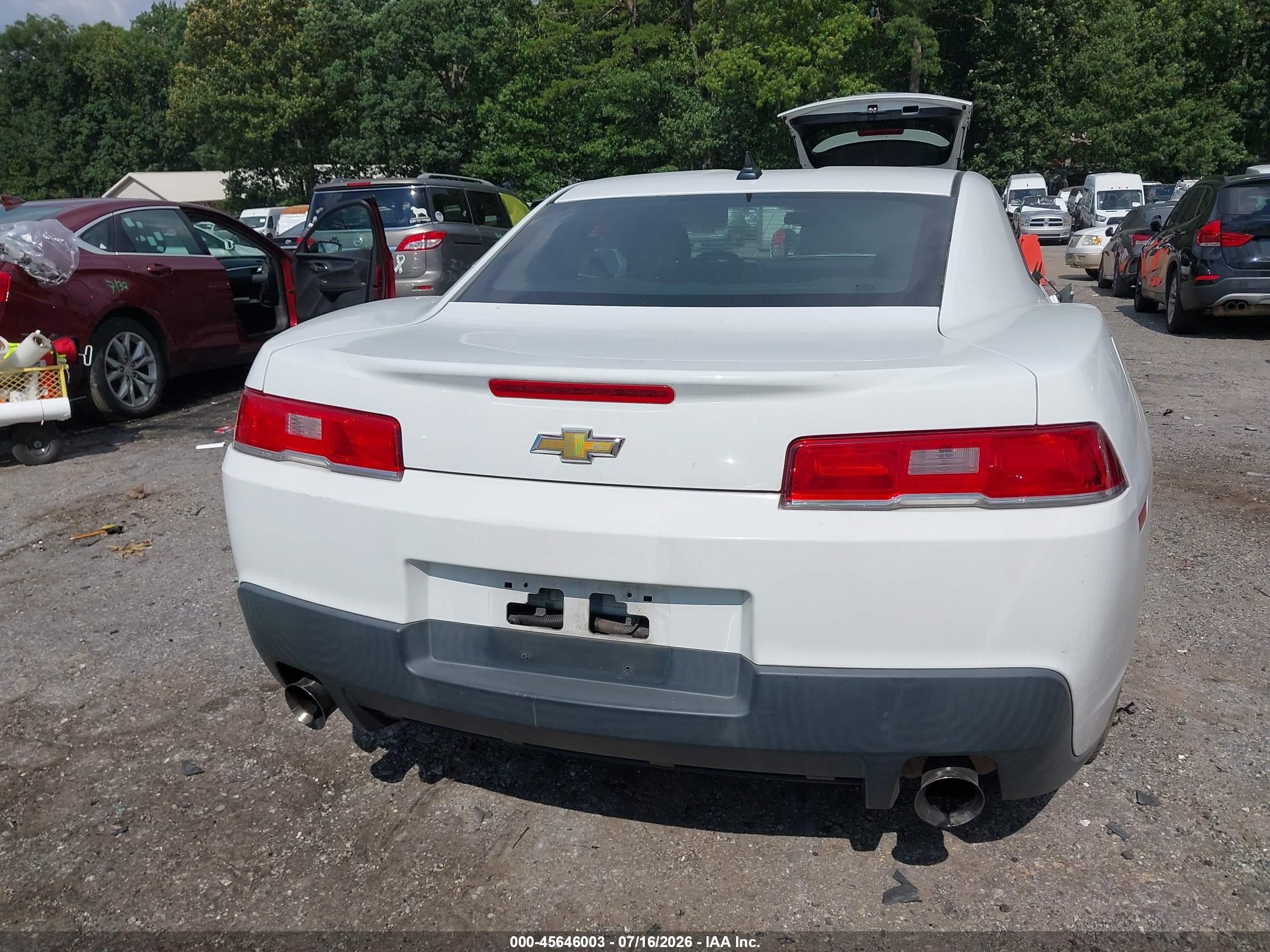 2015 Chevrolet Camaro 2ls White vin: 2G1FB1E37F9214665