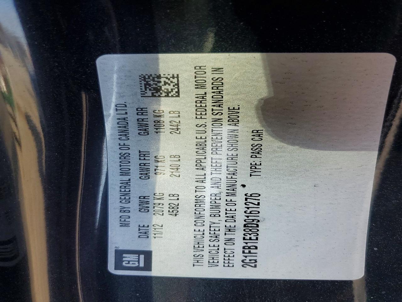 2013 Chevrolet Camaro Lt Black vin: 2G1FB1E38D9161276