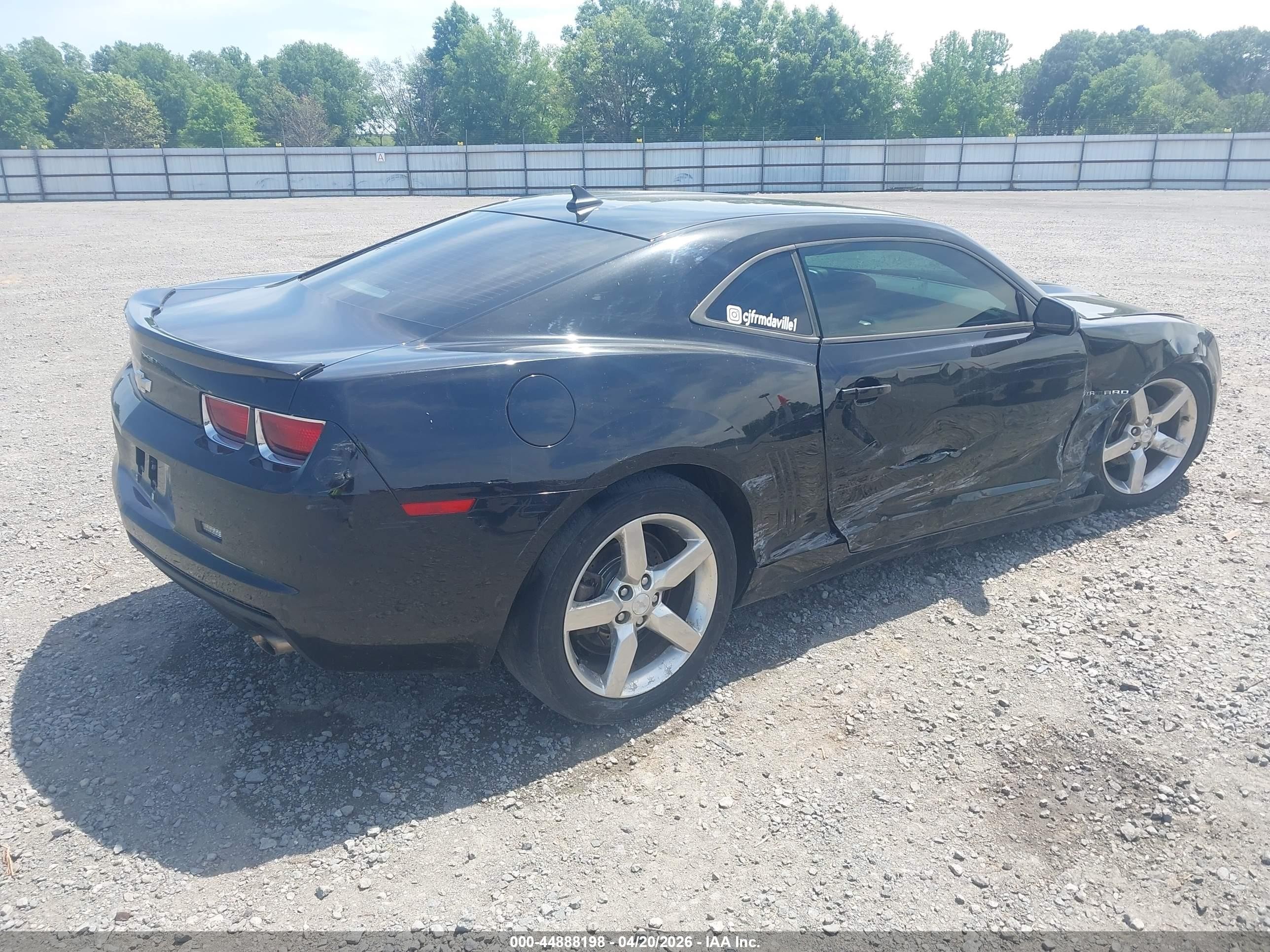 2013 Chevrolet Camaro 1lt Black vin: 2G1FB1E38D9182659