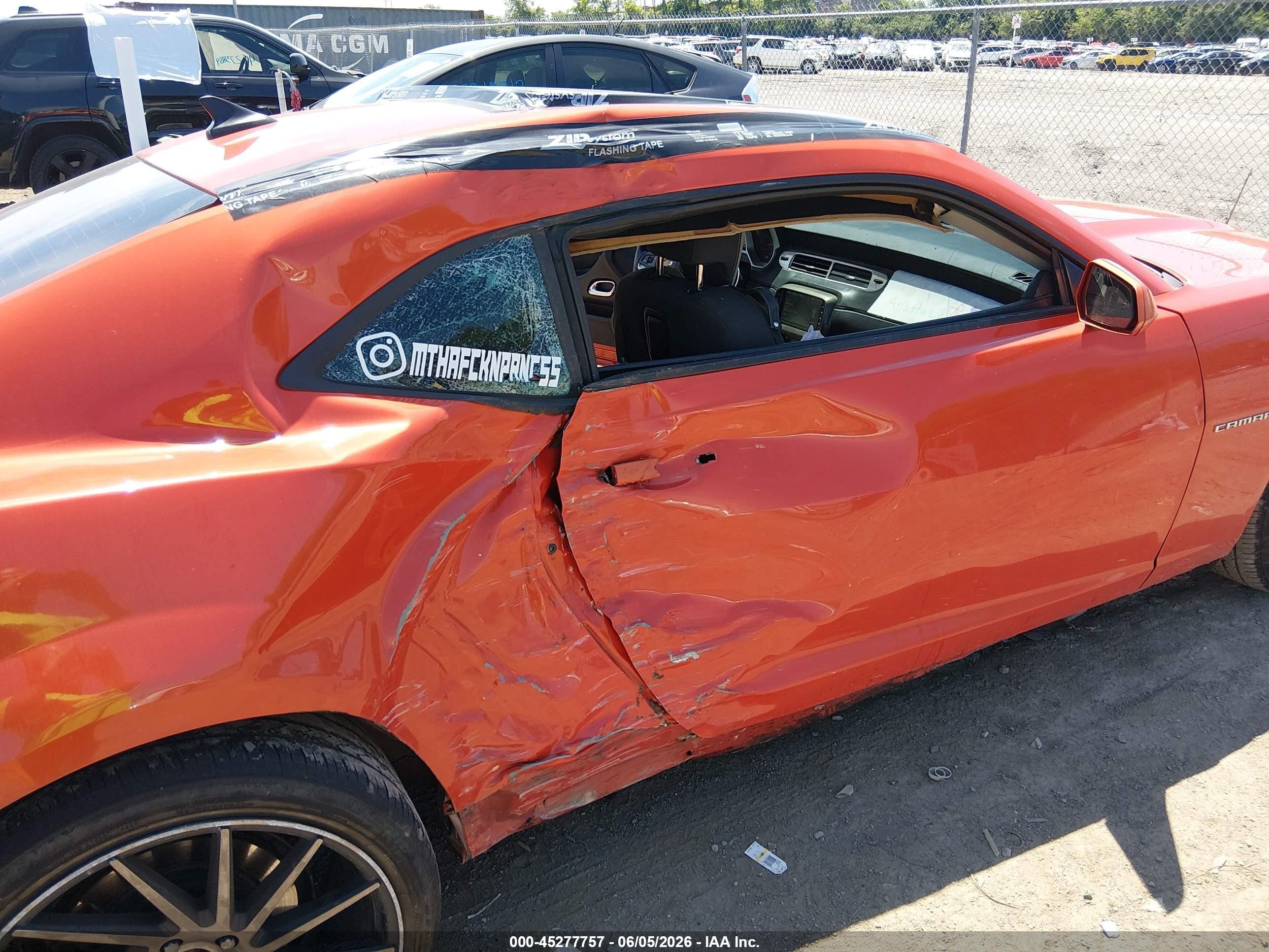 2013 Chevrolet Camaro 1lt Orange vin: 2G1FB1E38D9199381