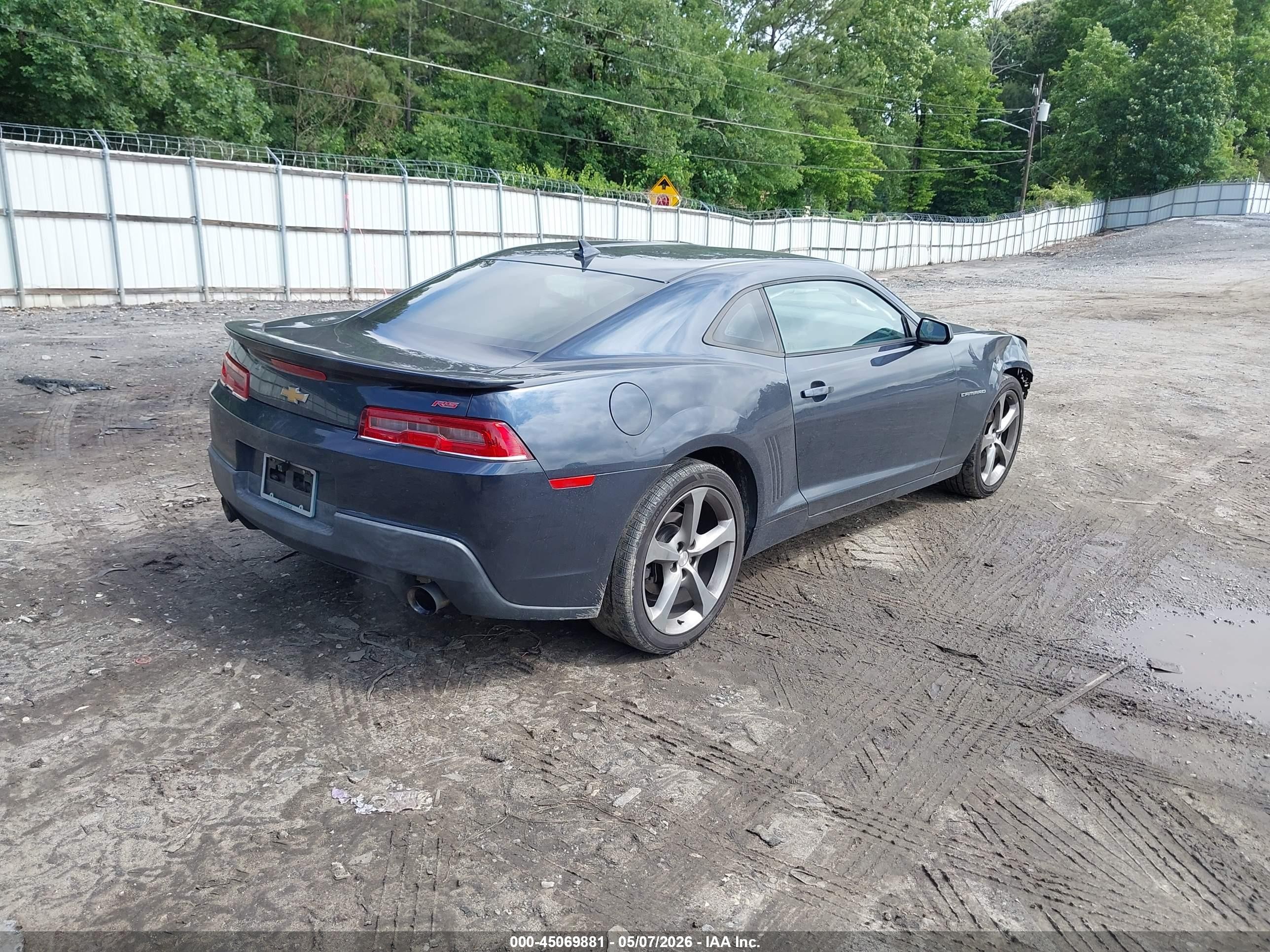 2014 Chevrolet Camaro 1lt Blue vin: 2G1FB1E38E9160534