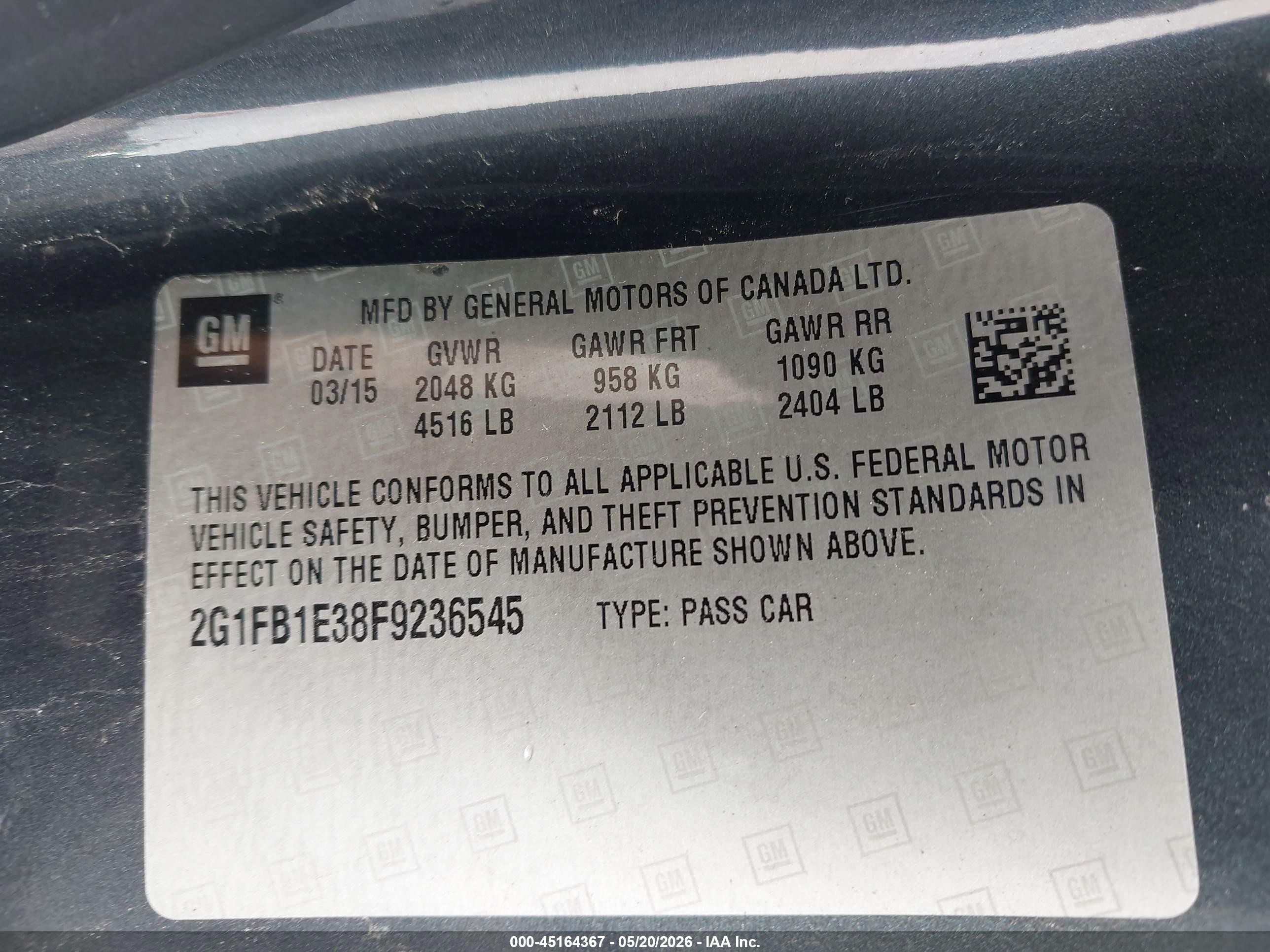 2015 Chevrolet Camaro 2ls Gray vin: 2G1FB1E38F9236545