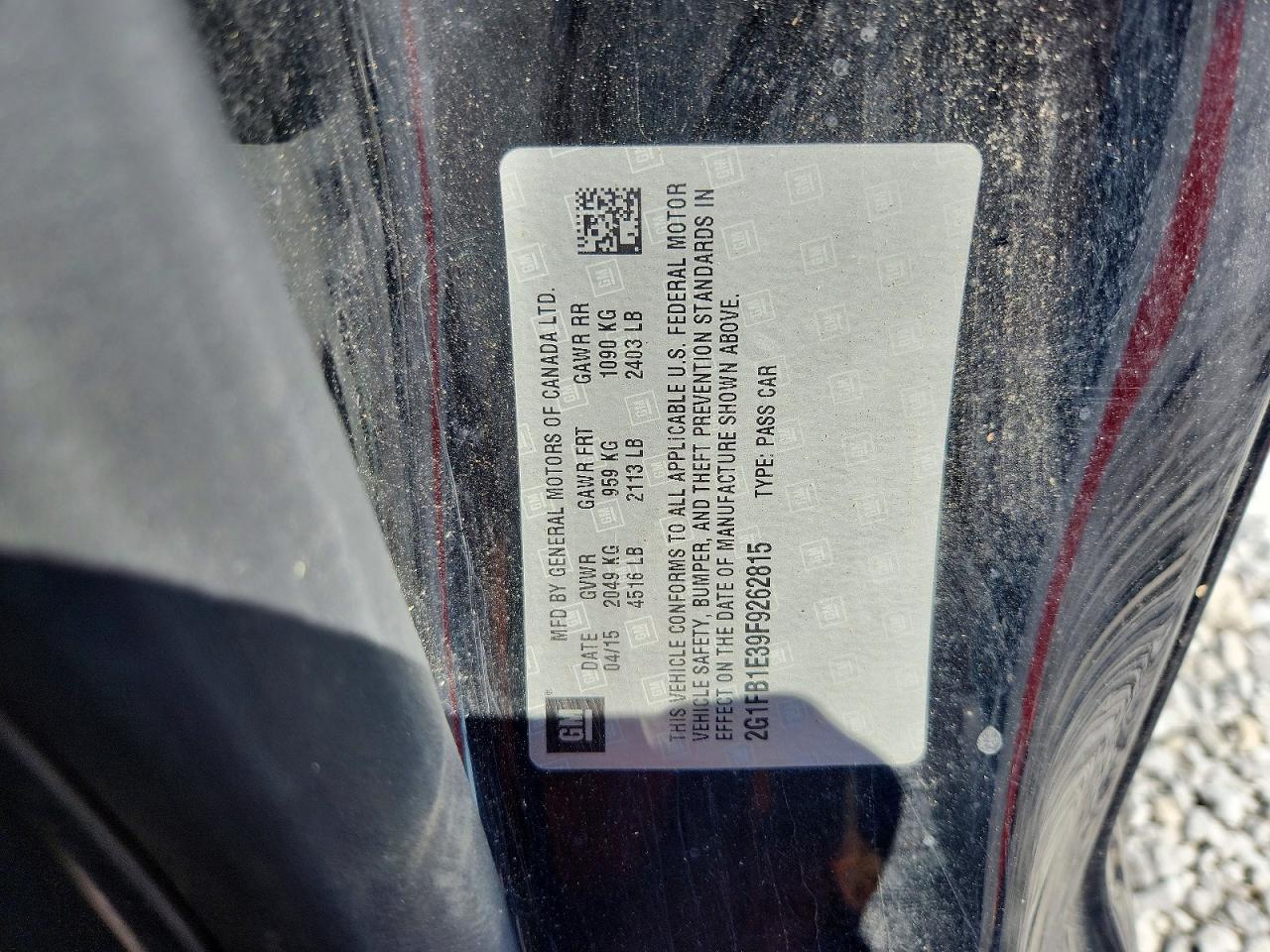 2015 Chevrolet Camaro Ls Черный vin: 2G1FB1E39F9262815