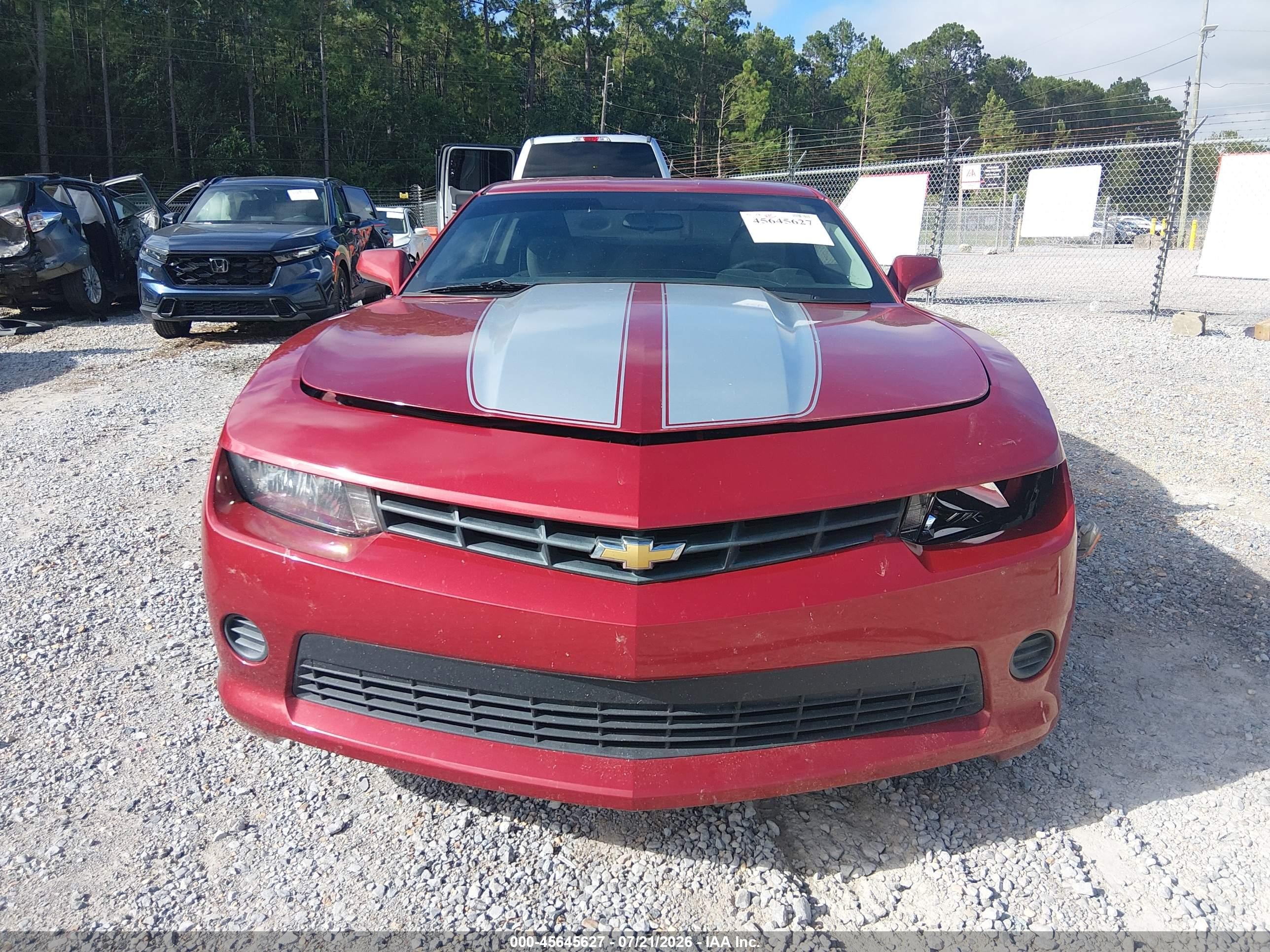 2015 Chevrolet Camaro 2ls Red vin: 2G1FB1E39F9307445