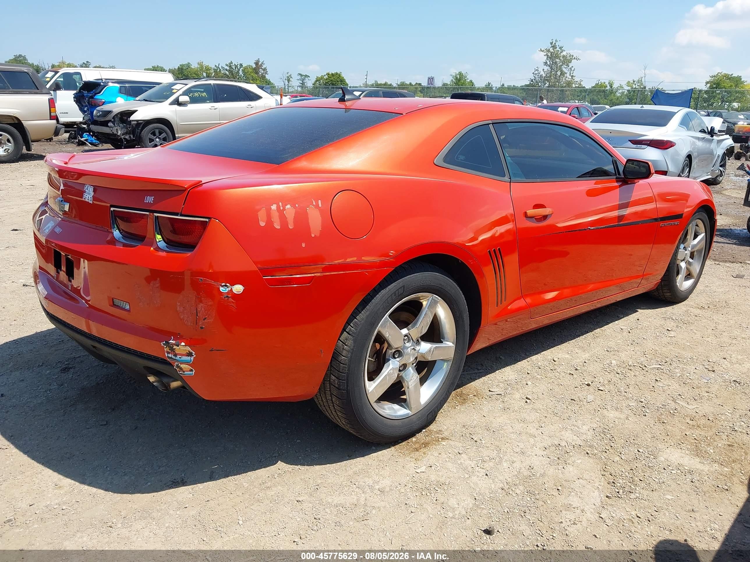 2012 Chevrolet Camaro 1lt Orange vin: 2G1FB1E3XC9105628