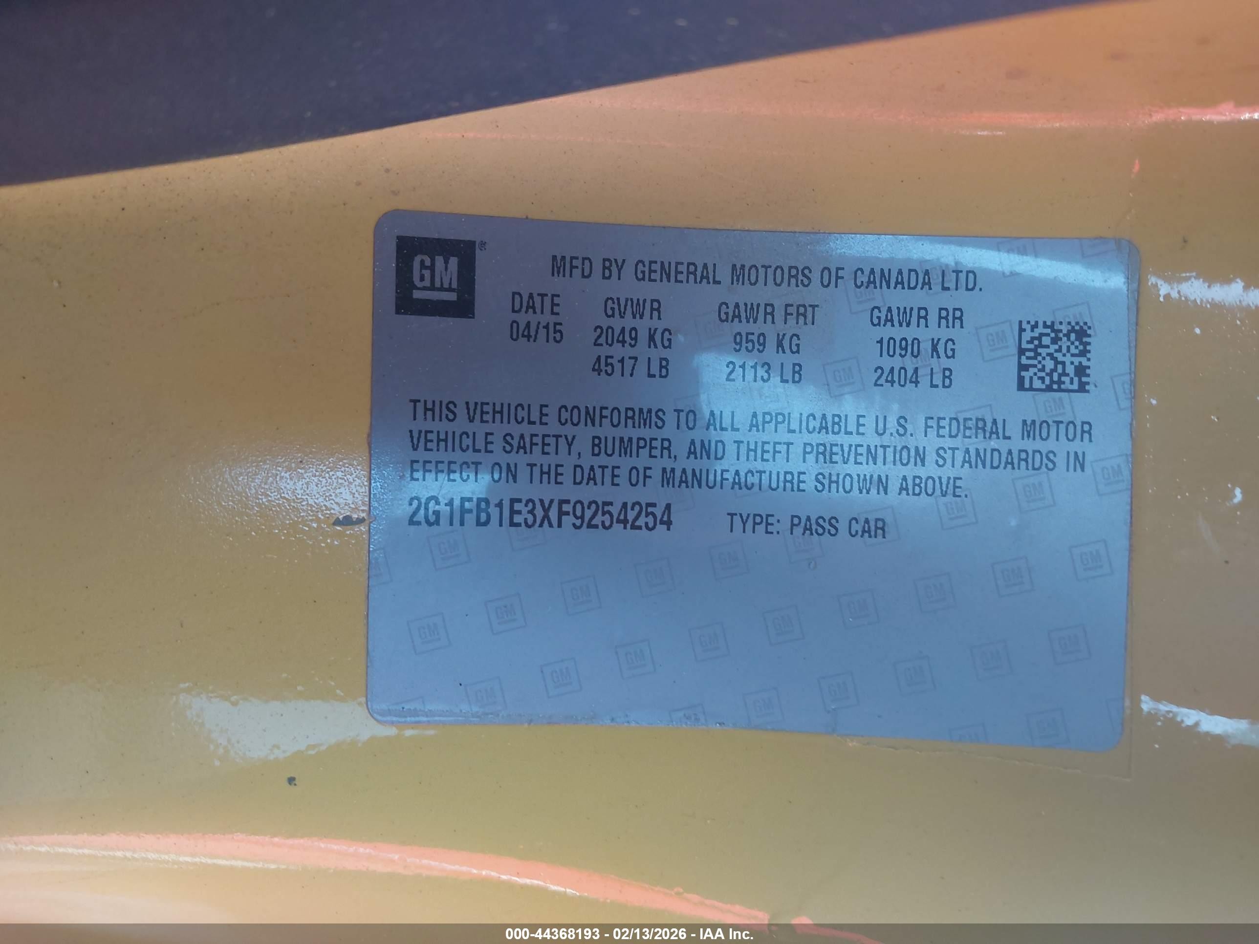 2015 Chevrolet Camaro 2ls Yellow vin: 2G1FB1E3XF9254254