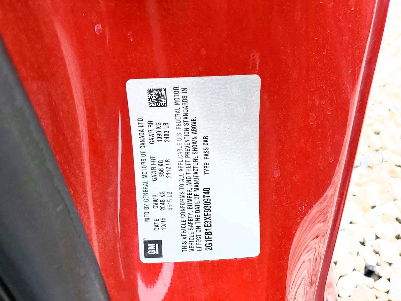 2015 Chevrolet Camaro Ls Красный vin: 2G1FB1E3XF9309740