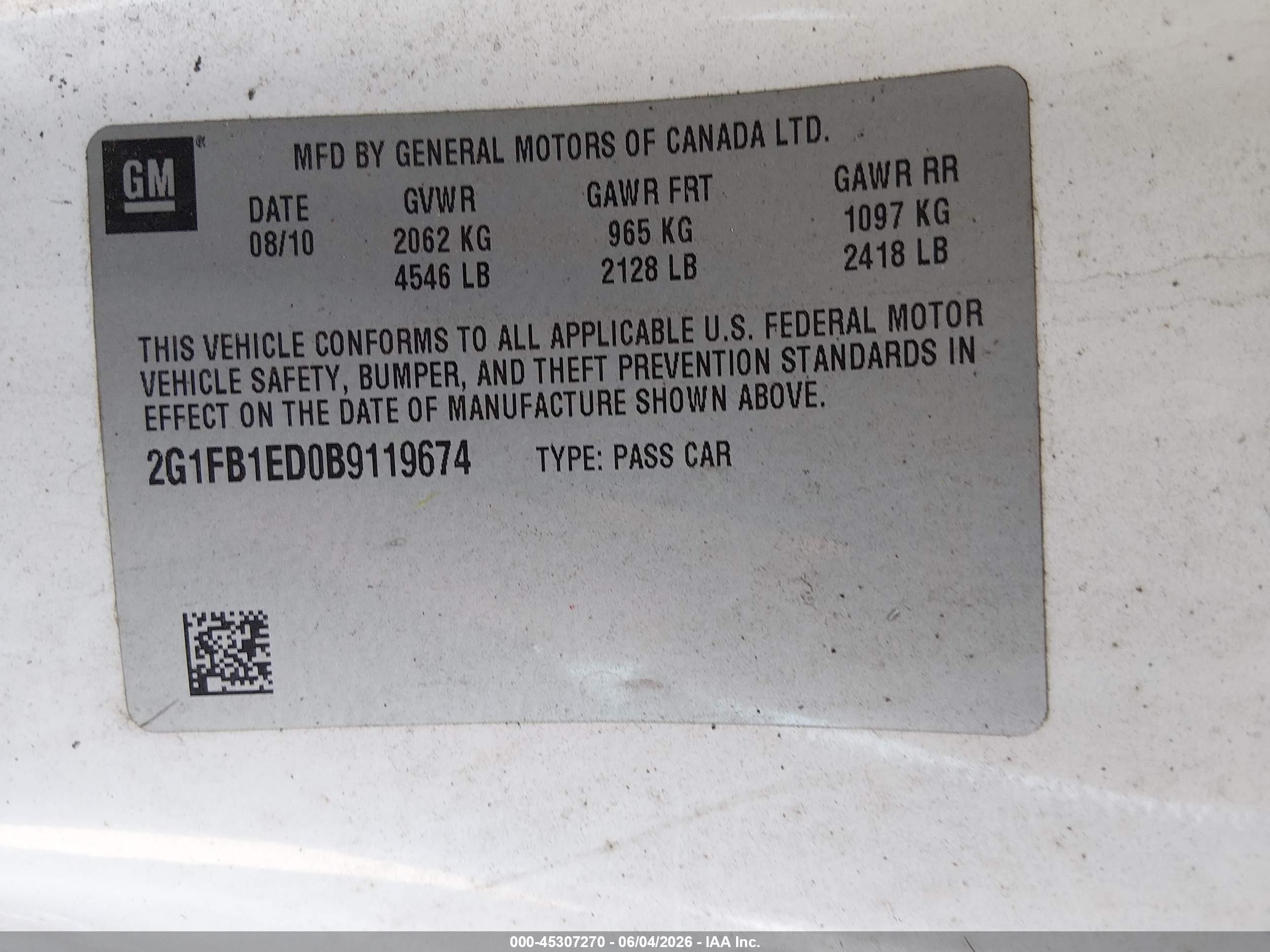 2011 Chevrolet Camaro 1lt White vin: 2G1FB1ED0B9119674