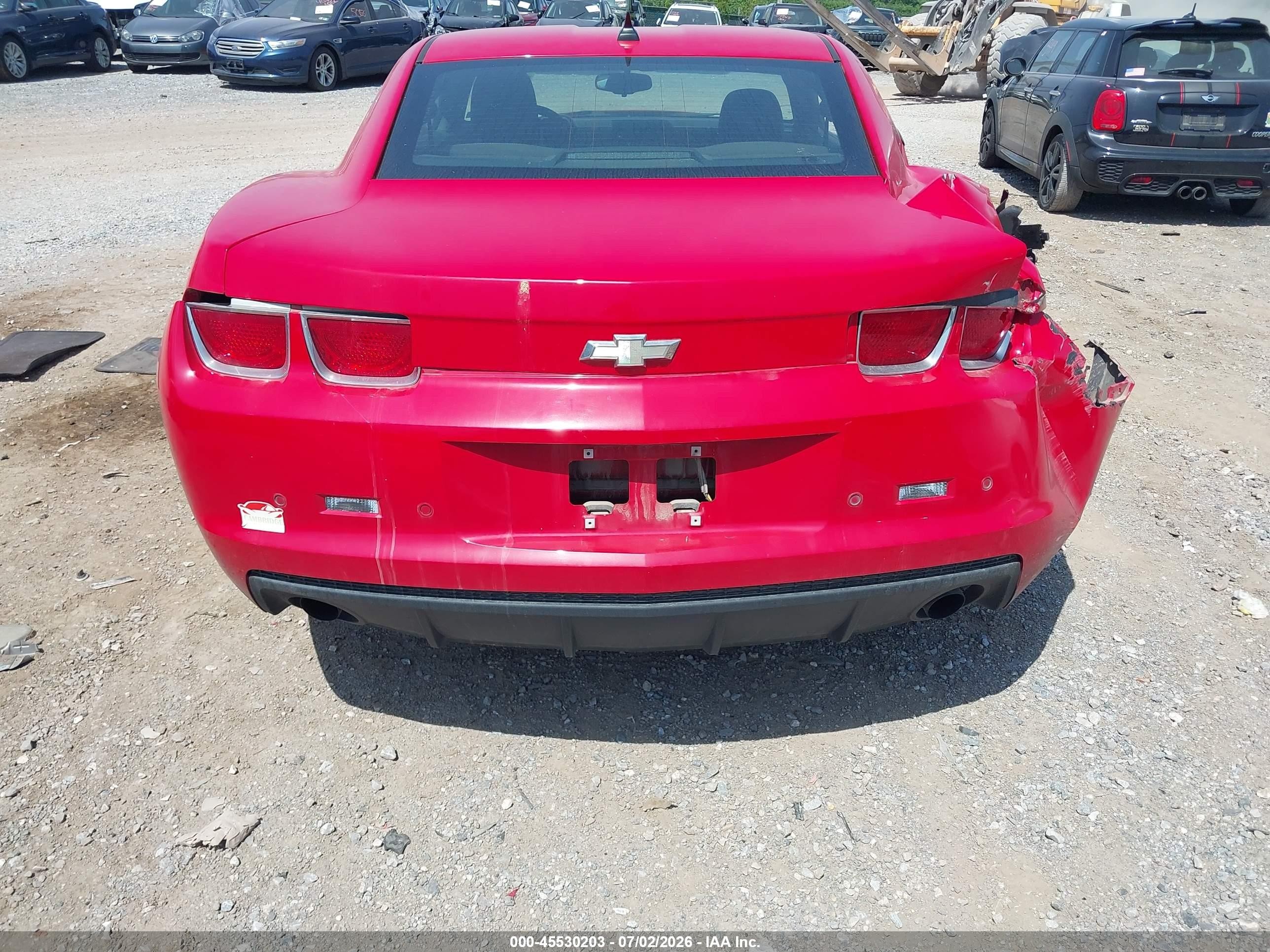2011 Chevrolet Camaro 1lt Red vin: 2G1FB1ED3B9112248