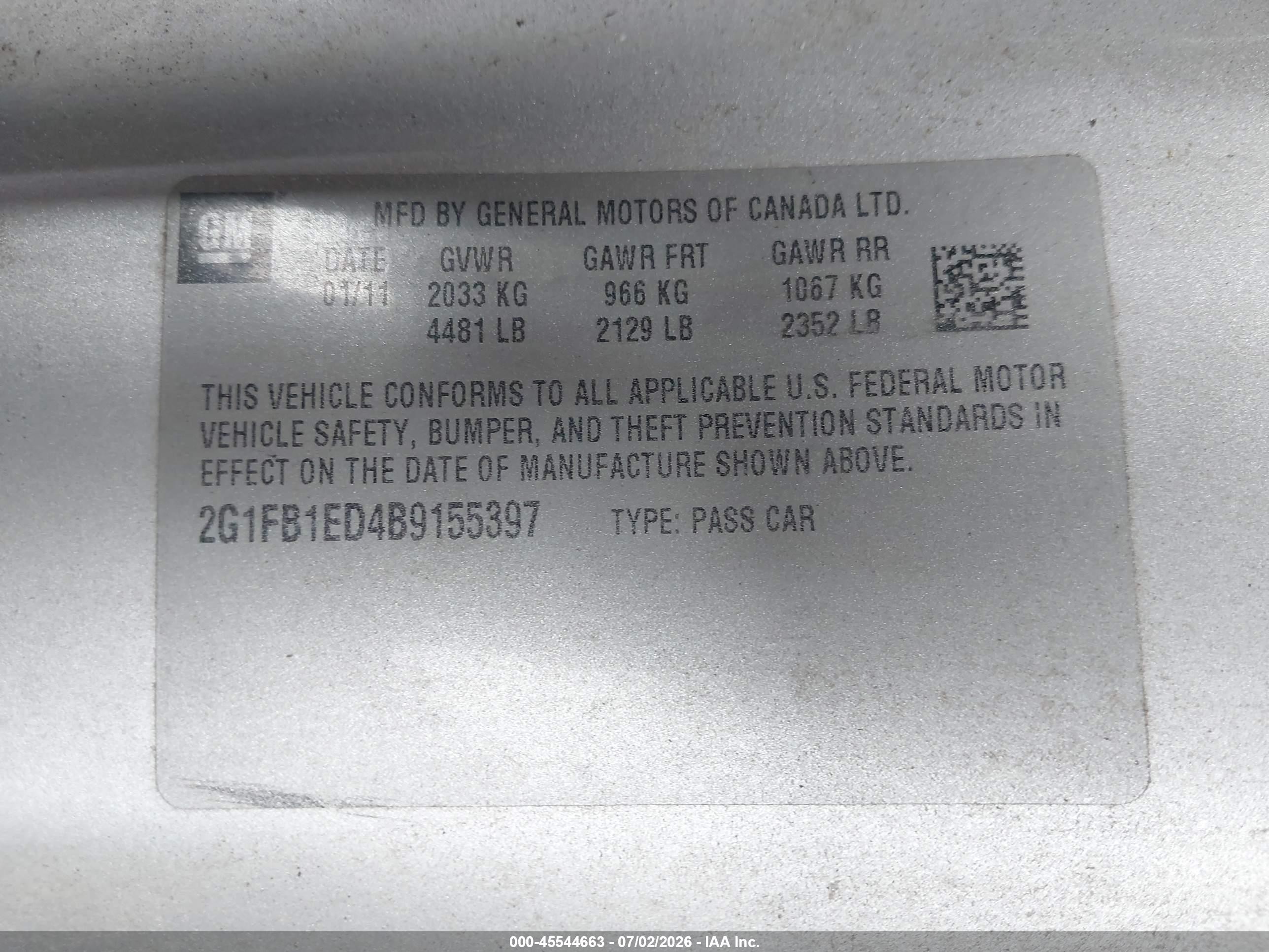 2011 Chevrolet Camaro 1lt Silver vin: 2G1FB1ED4B9155397