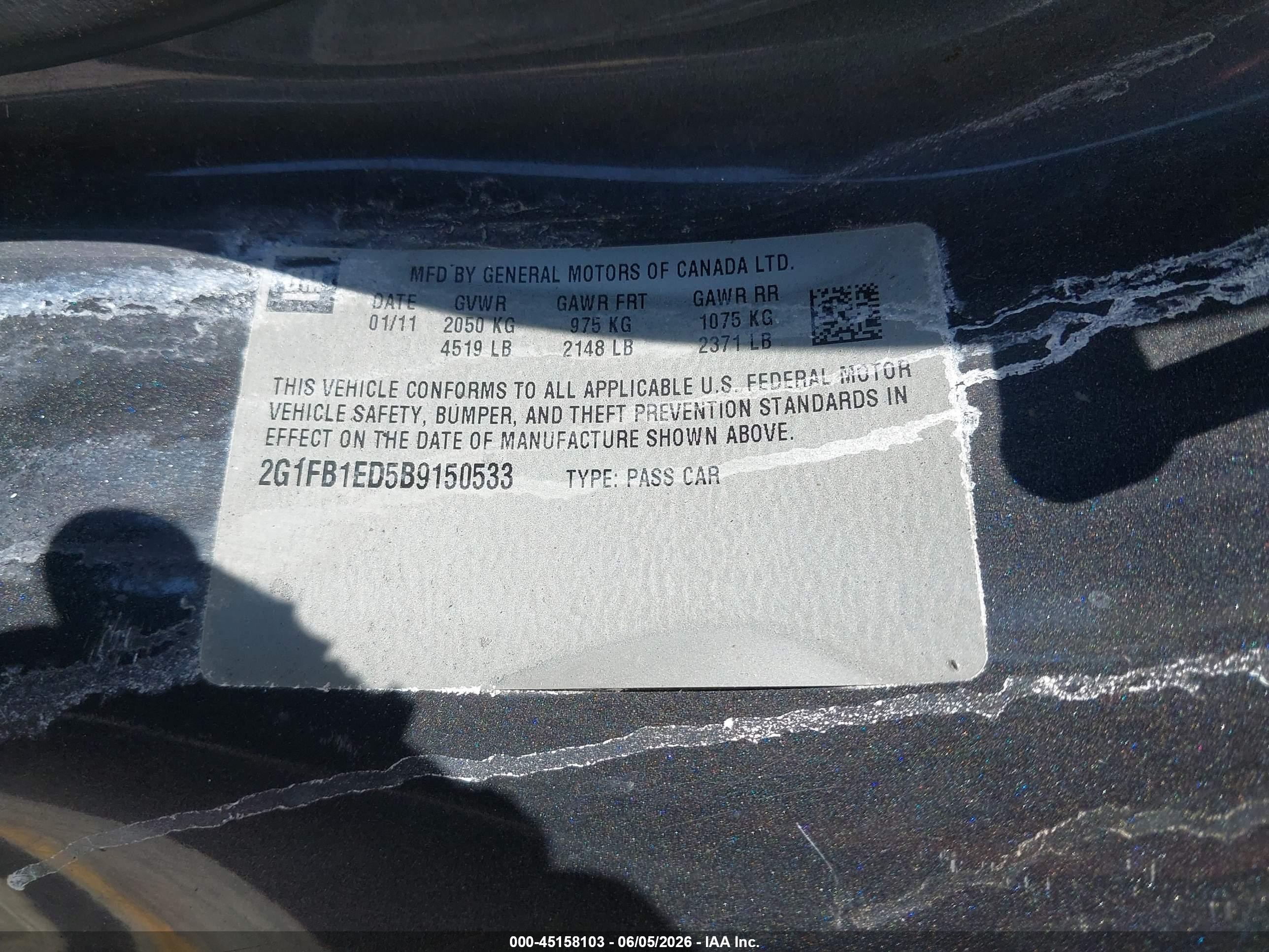 2011 Chevrolet Camaro 1lt Gray vin: 2G1FB1ED5B9150533