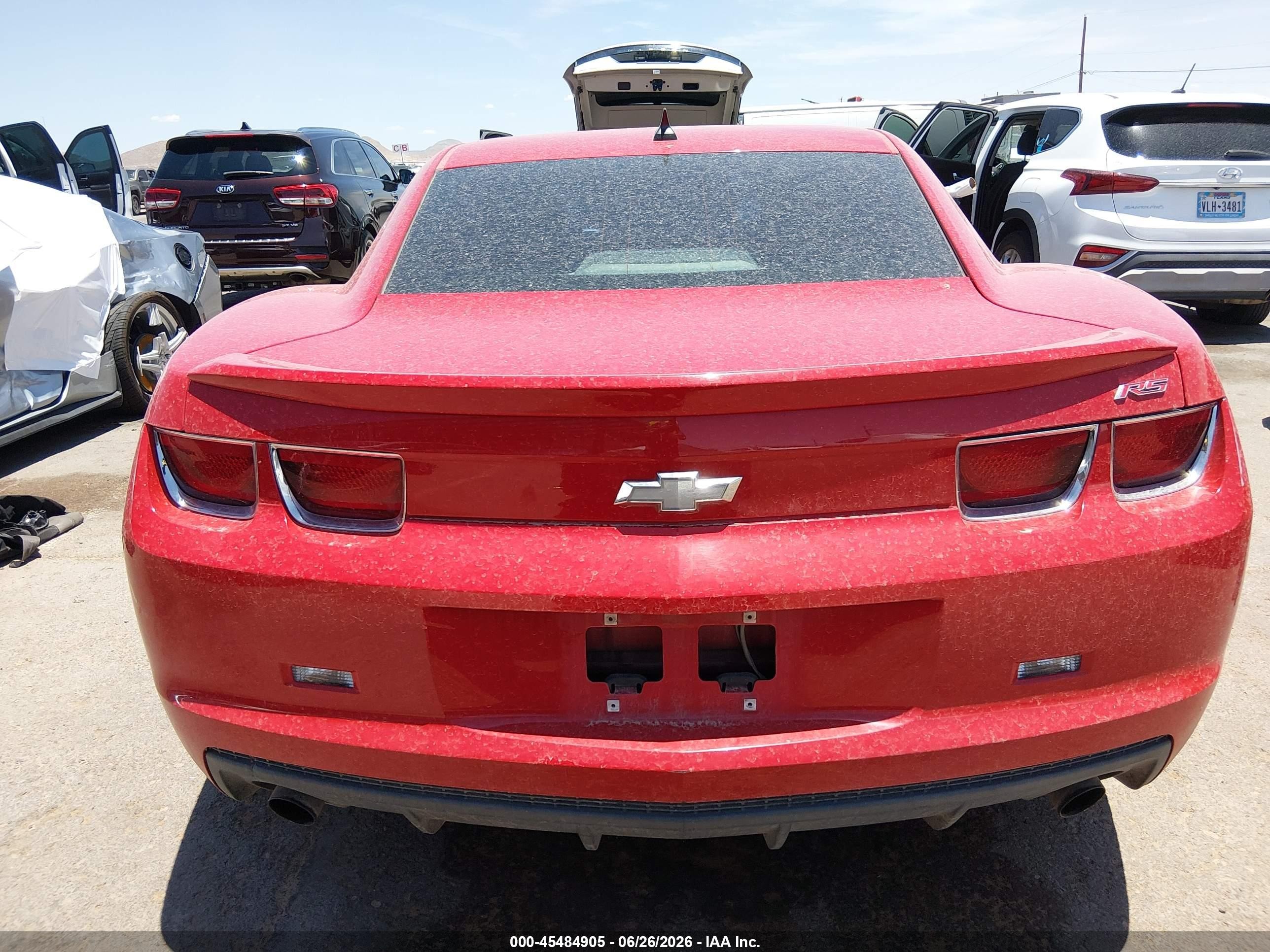 2011 Chevrolet Camaro 1lt Red vin: 2G1FB1ED6B9193603