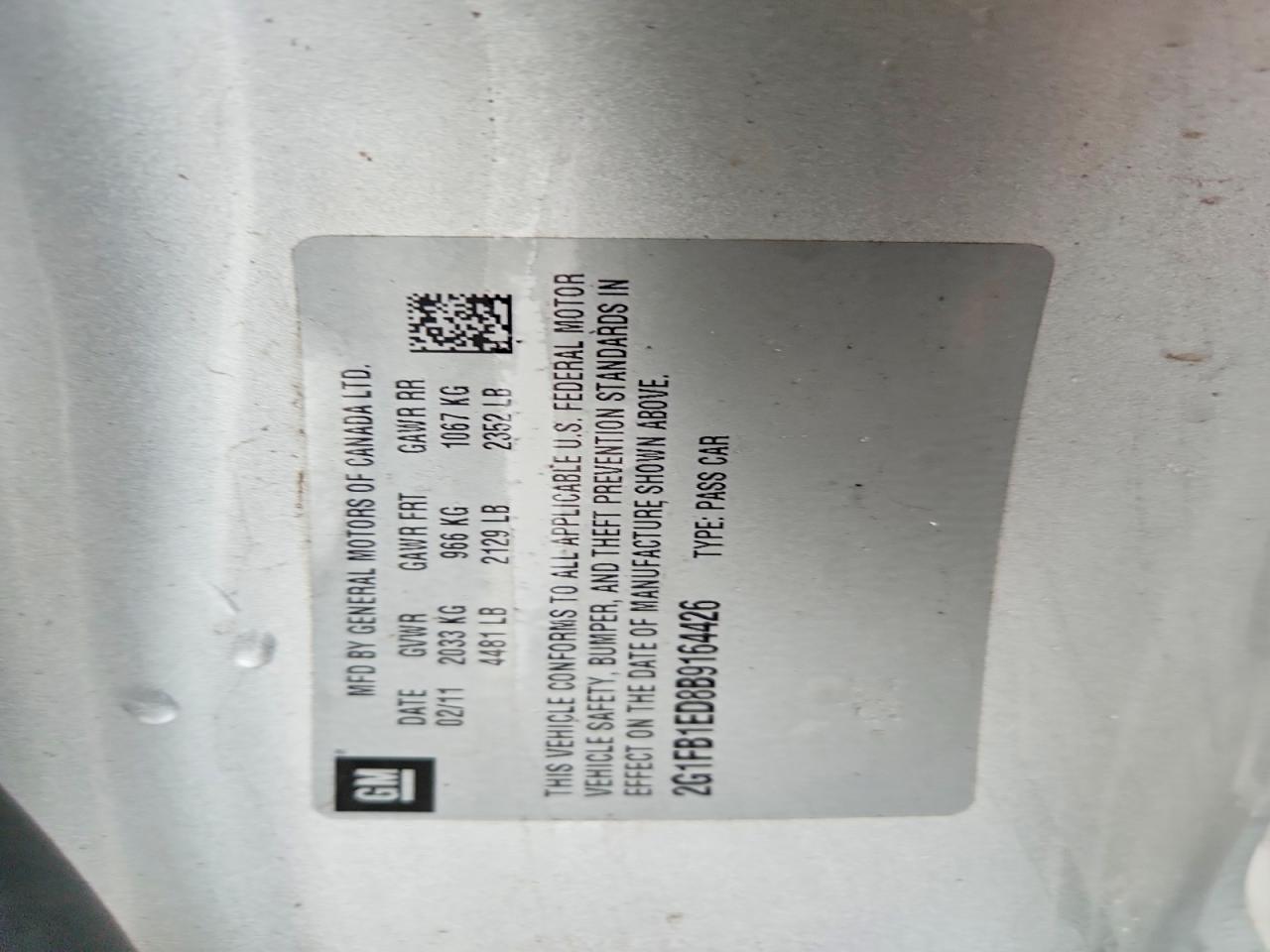 2011 Chevrolet Camaro Lt Silver vin: 2G1FB1ED8B9164426