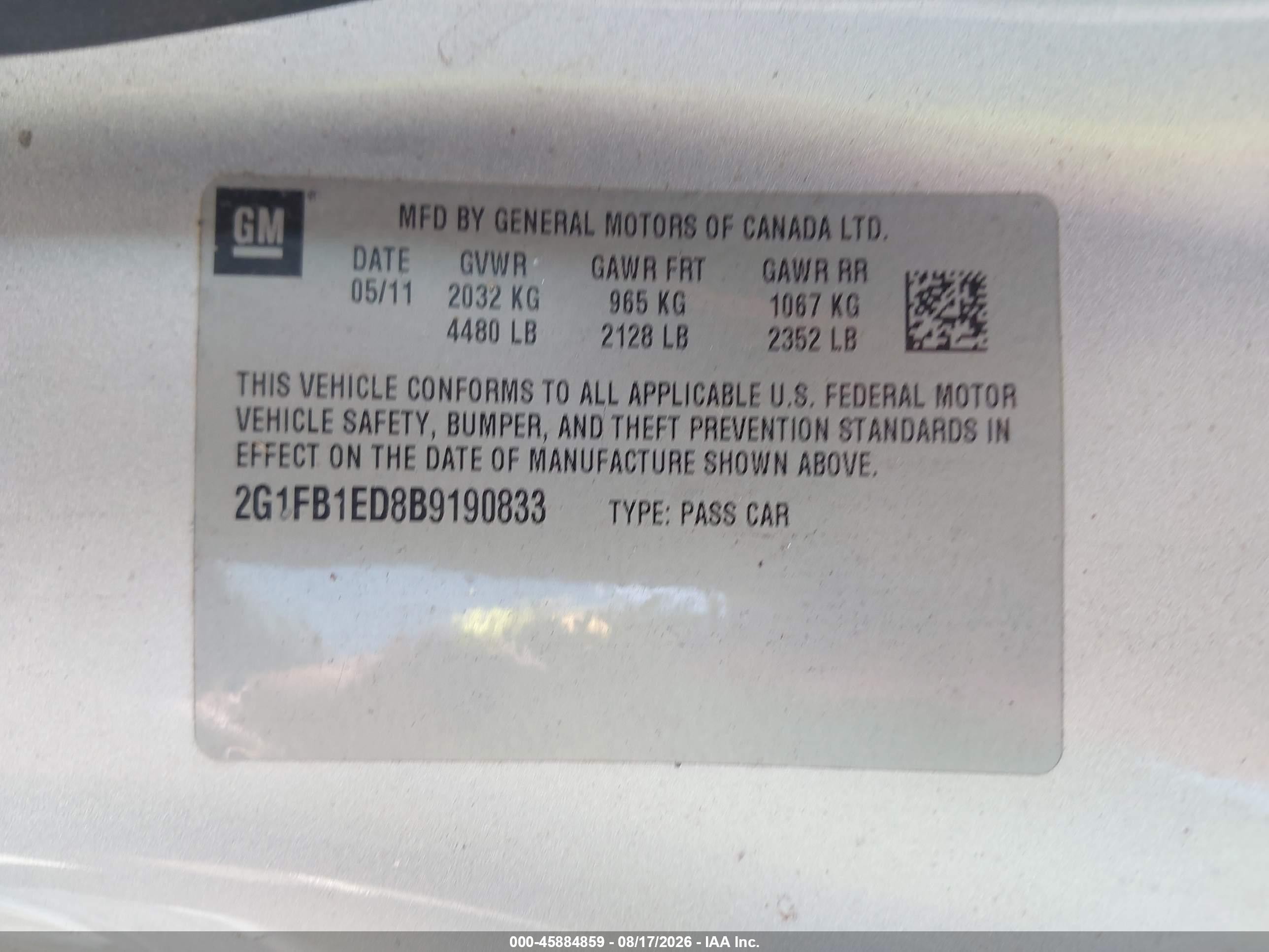2011 Chevrolet Camaro 1lt Silver vin: 2G1FB1ED8B9190833