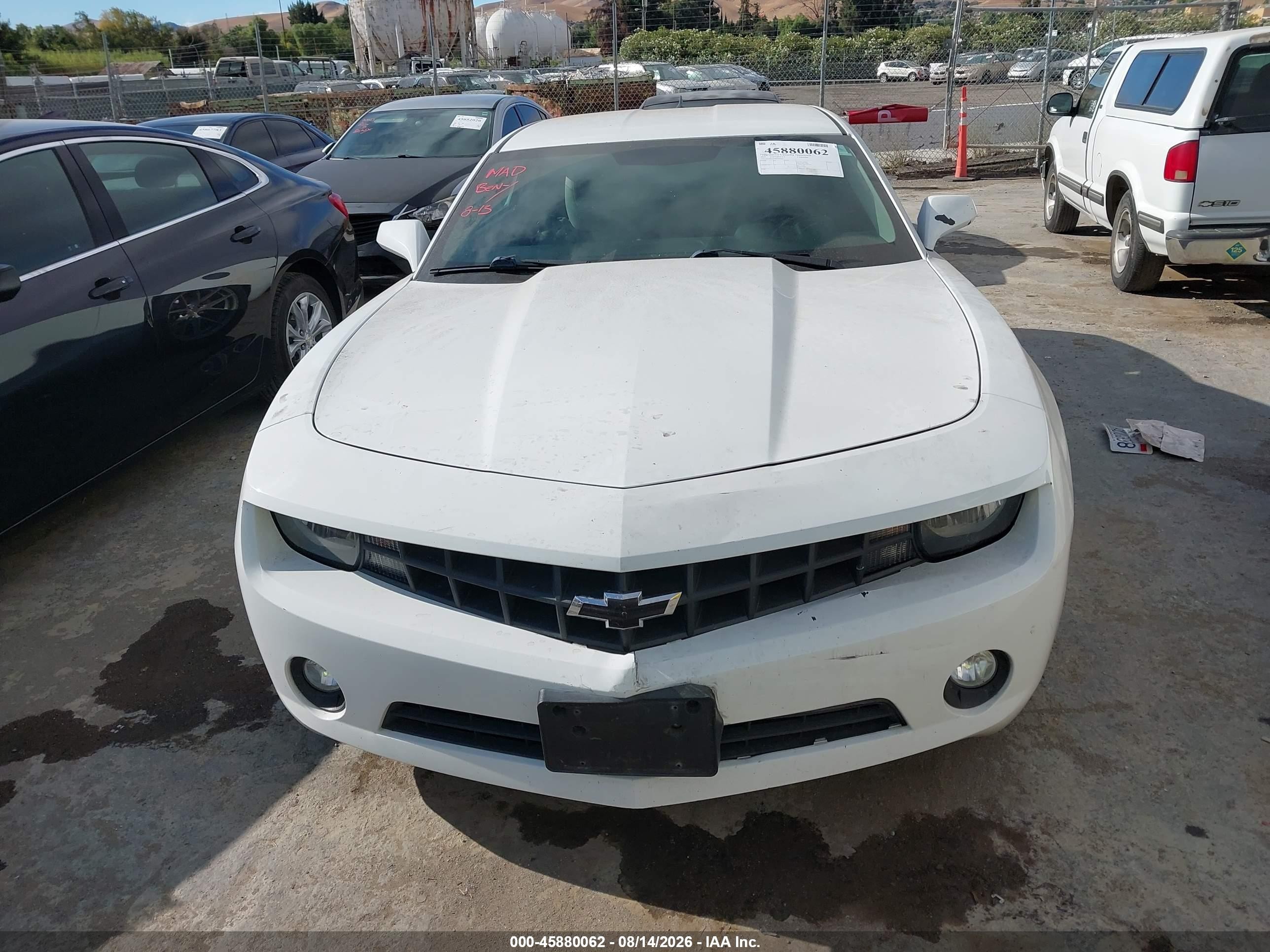 2011 Chevrolet Camaro 1lt White vin: 2G1FB1ED9B9165200
