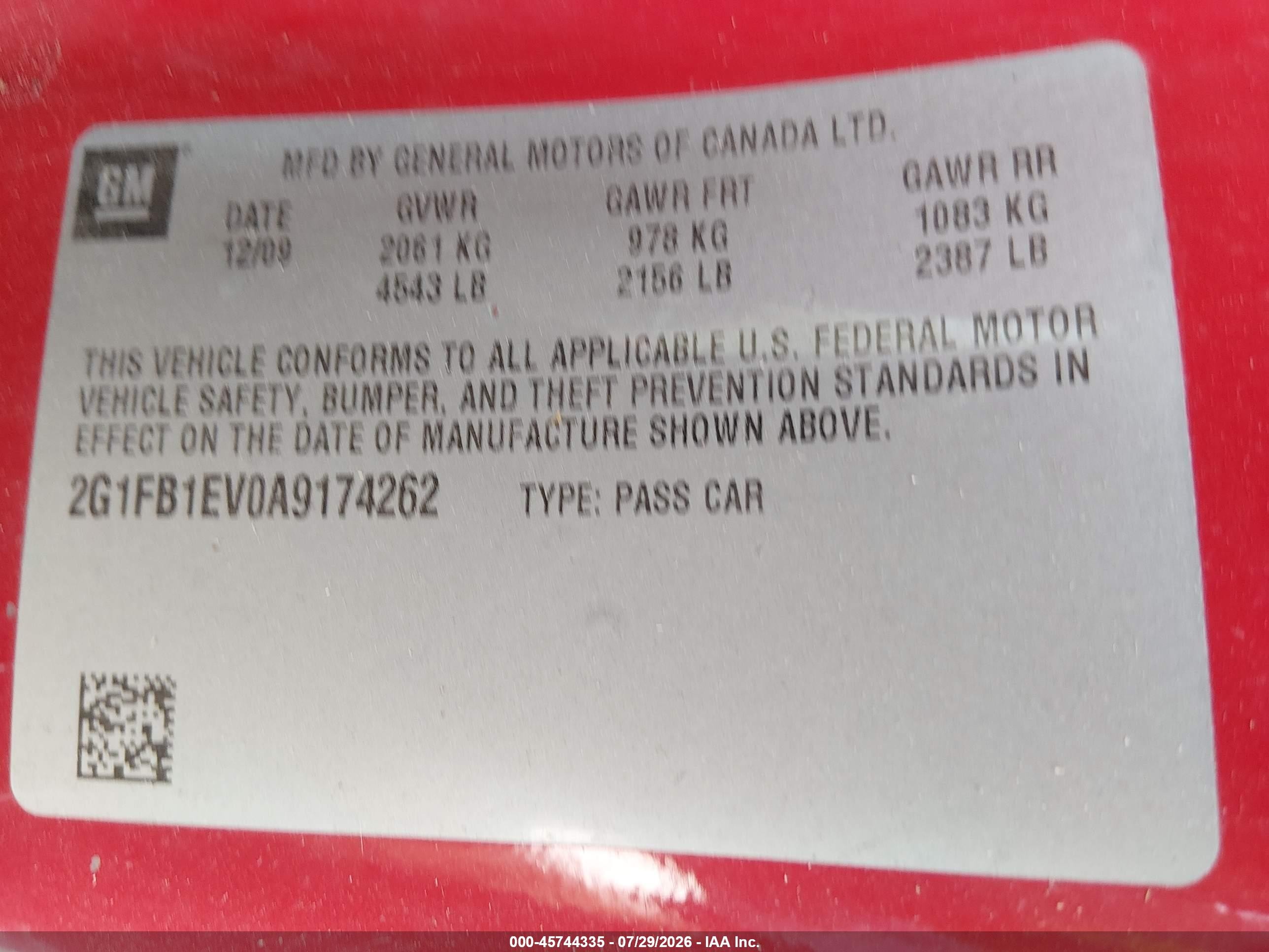 2010 Chevrolet Camaro 1lt Красный vin: 2G1FB1EV0A9174262