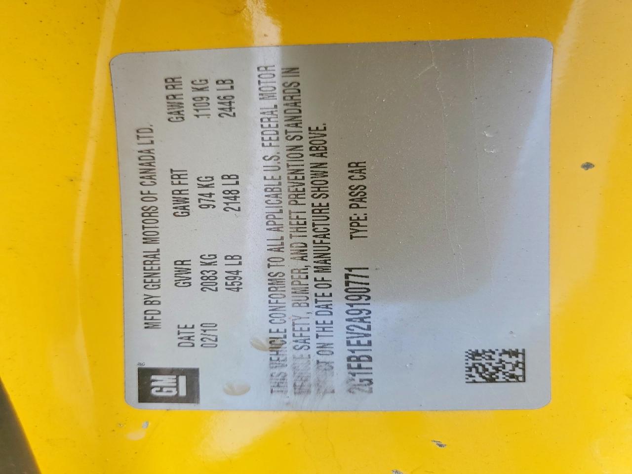 2010 Chevrolet Camaro Lt Yellow vin: 2G1FB1EV2A9190771
