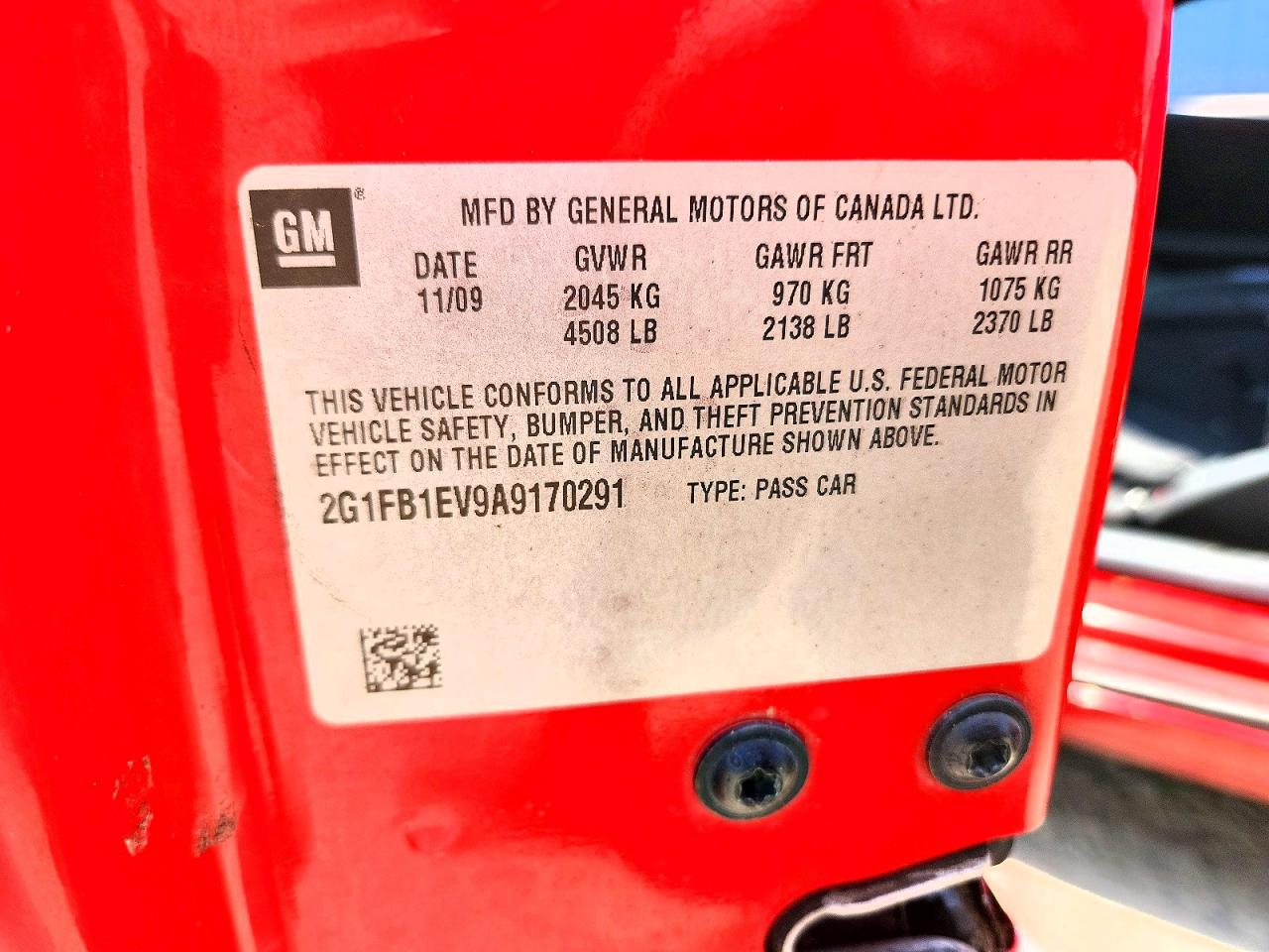 2010 Chevrolet Camaro Lt Red vin: 2G1FB1EV9A9170291