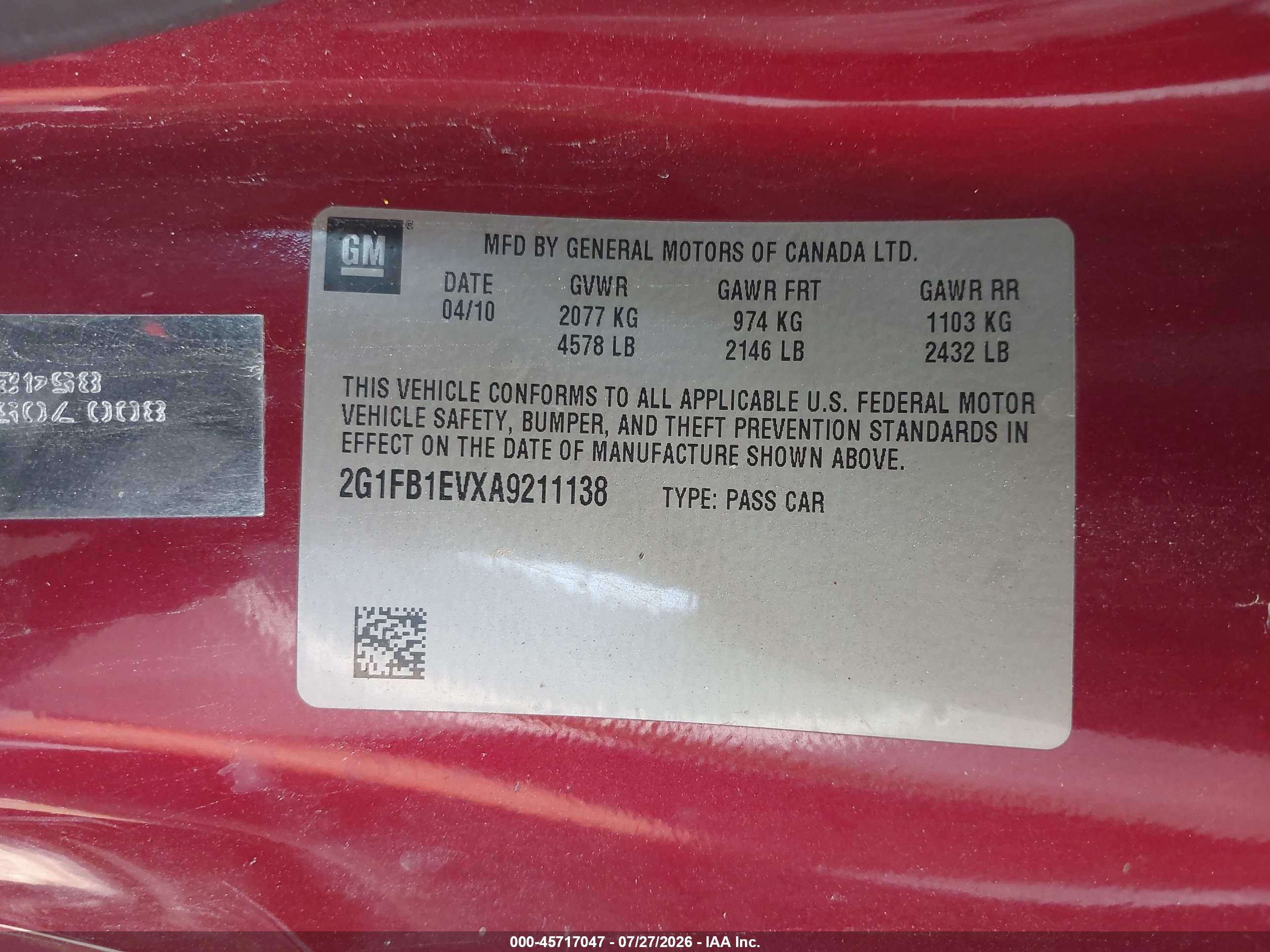 2010 Chevrolet Camaro 1lt Maroon vin: 2G1FB1EVXA9211138