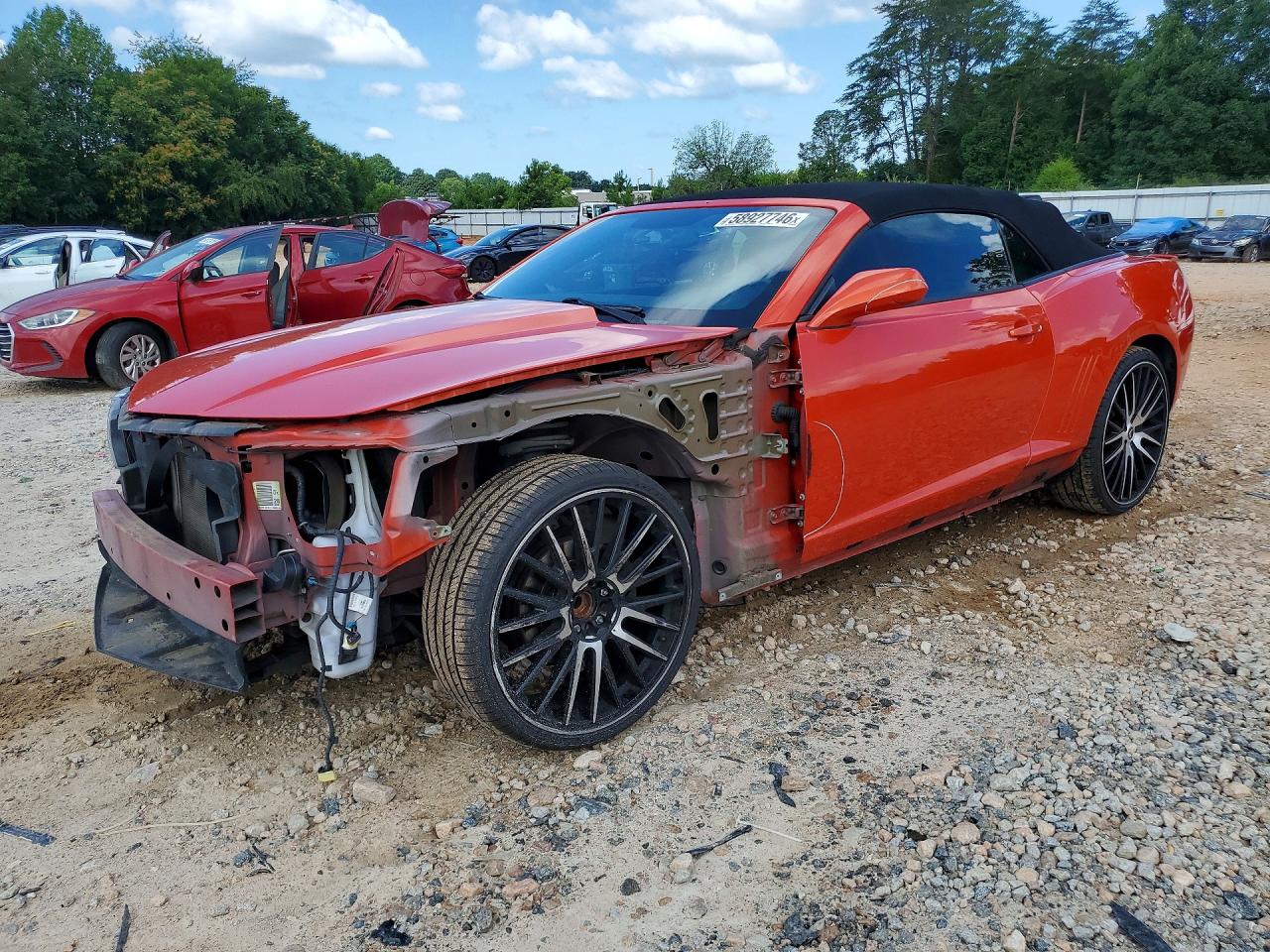 2013 Chevrolet Camaro Lt Orange vin: 2G1FB3D31D9174075