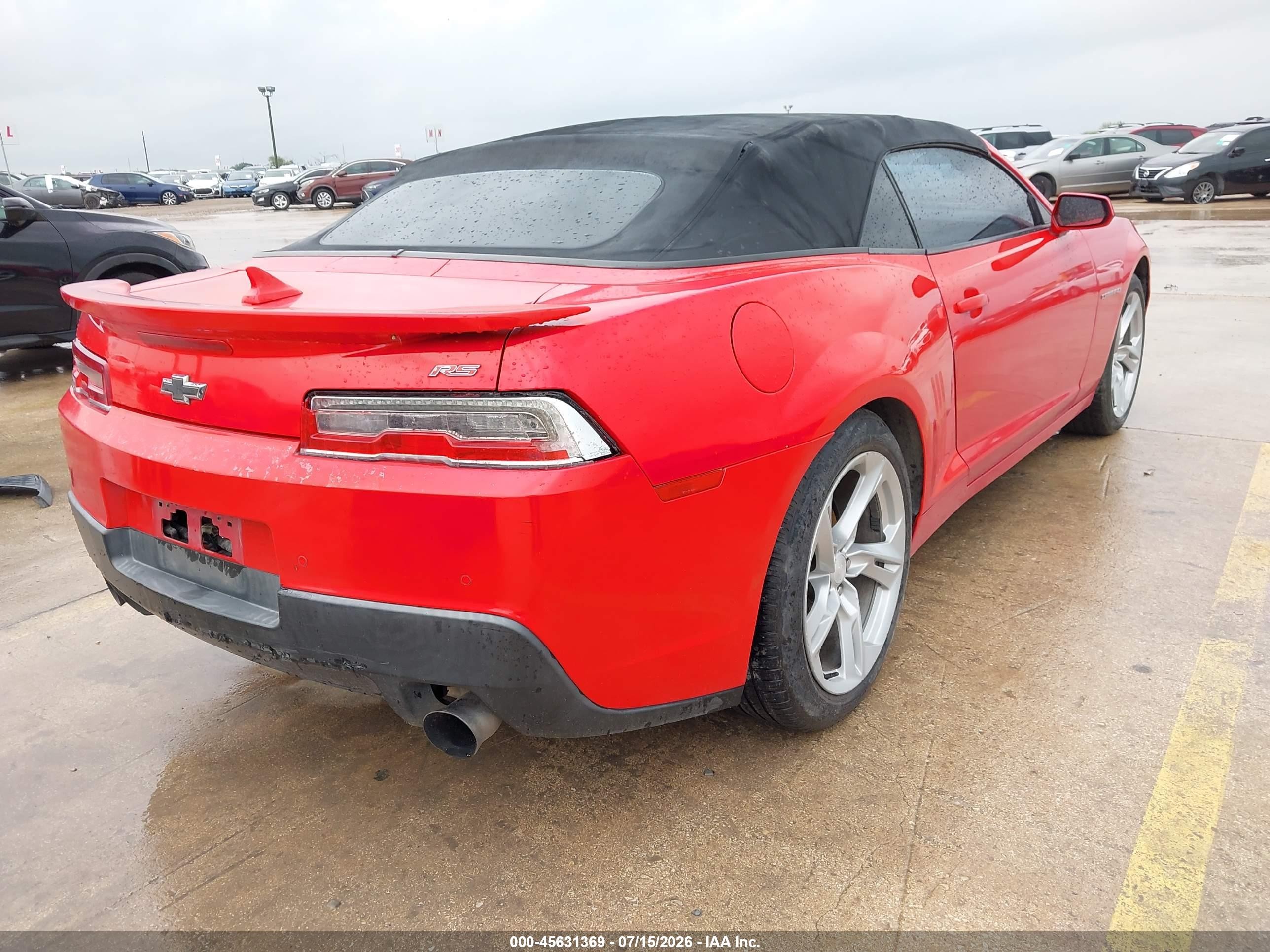 2014 Chevrolet Camaro 1lt Red vin: 2G1FB3D31E9260732
