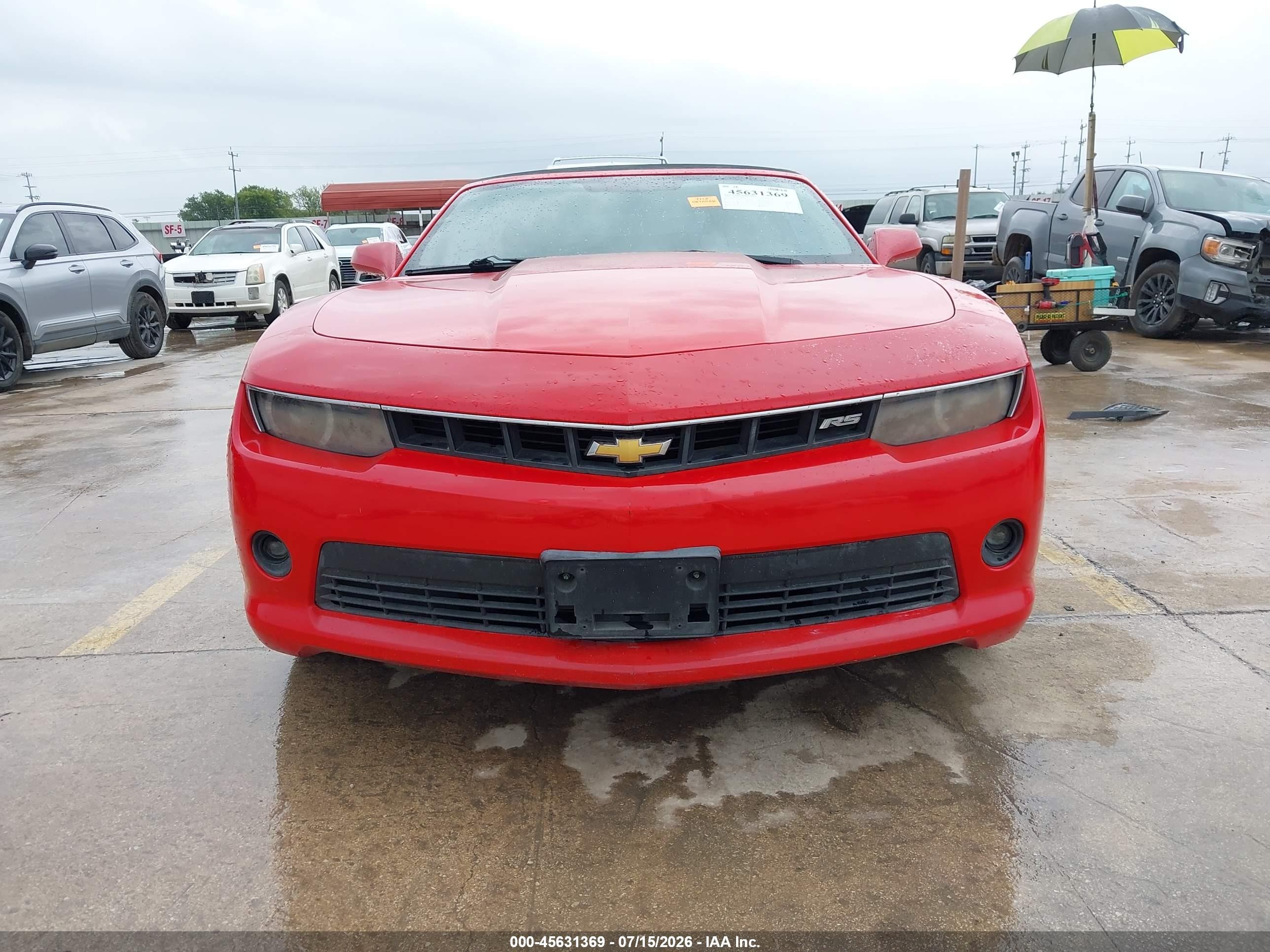 2014 Chevrolet Camaro 1lt Red vin: 2G1FB3D31E9260732