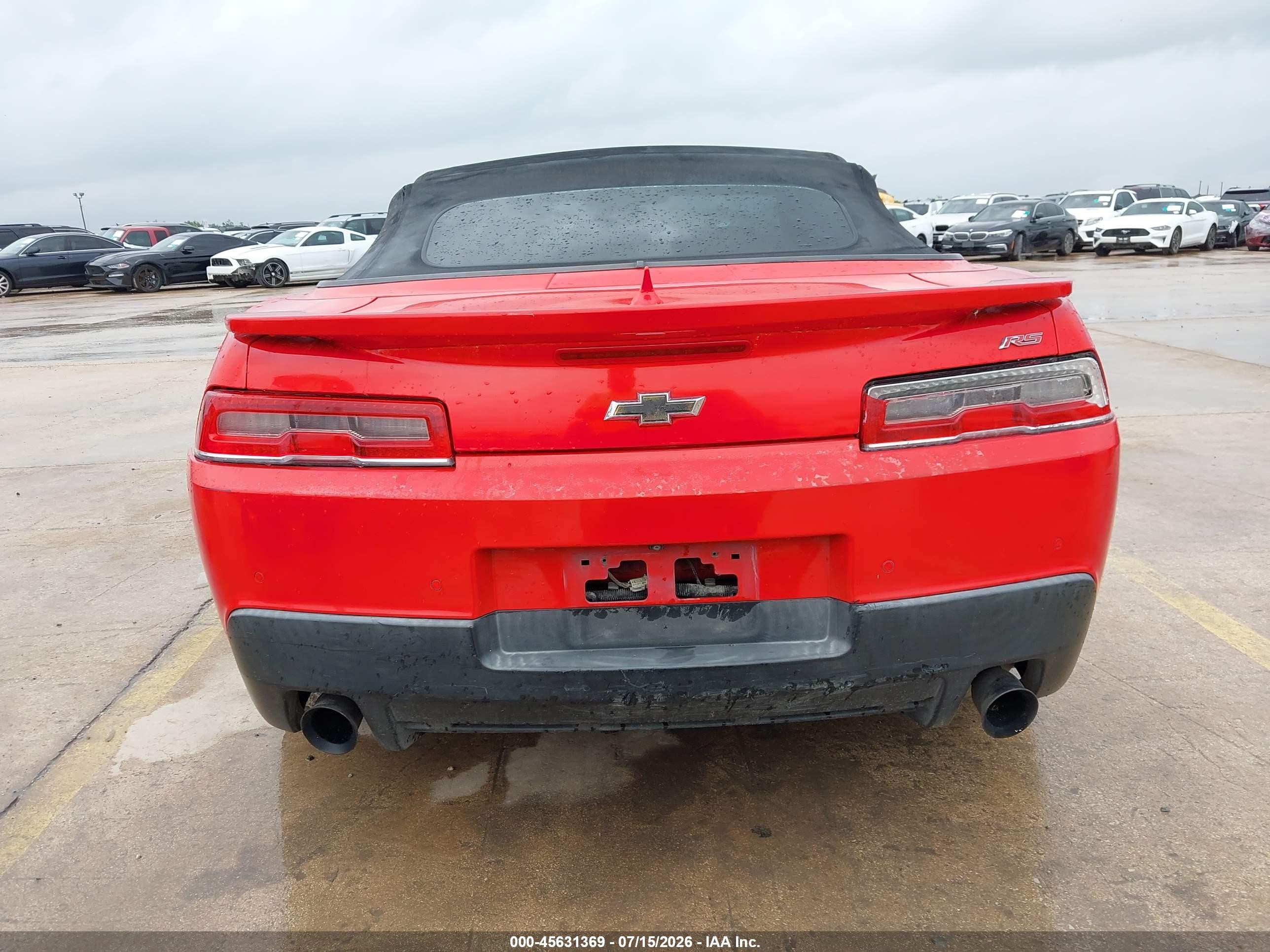 2014 Chevrolet Camaro 1lt Red vin: 2G1FB3D31E9260732