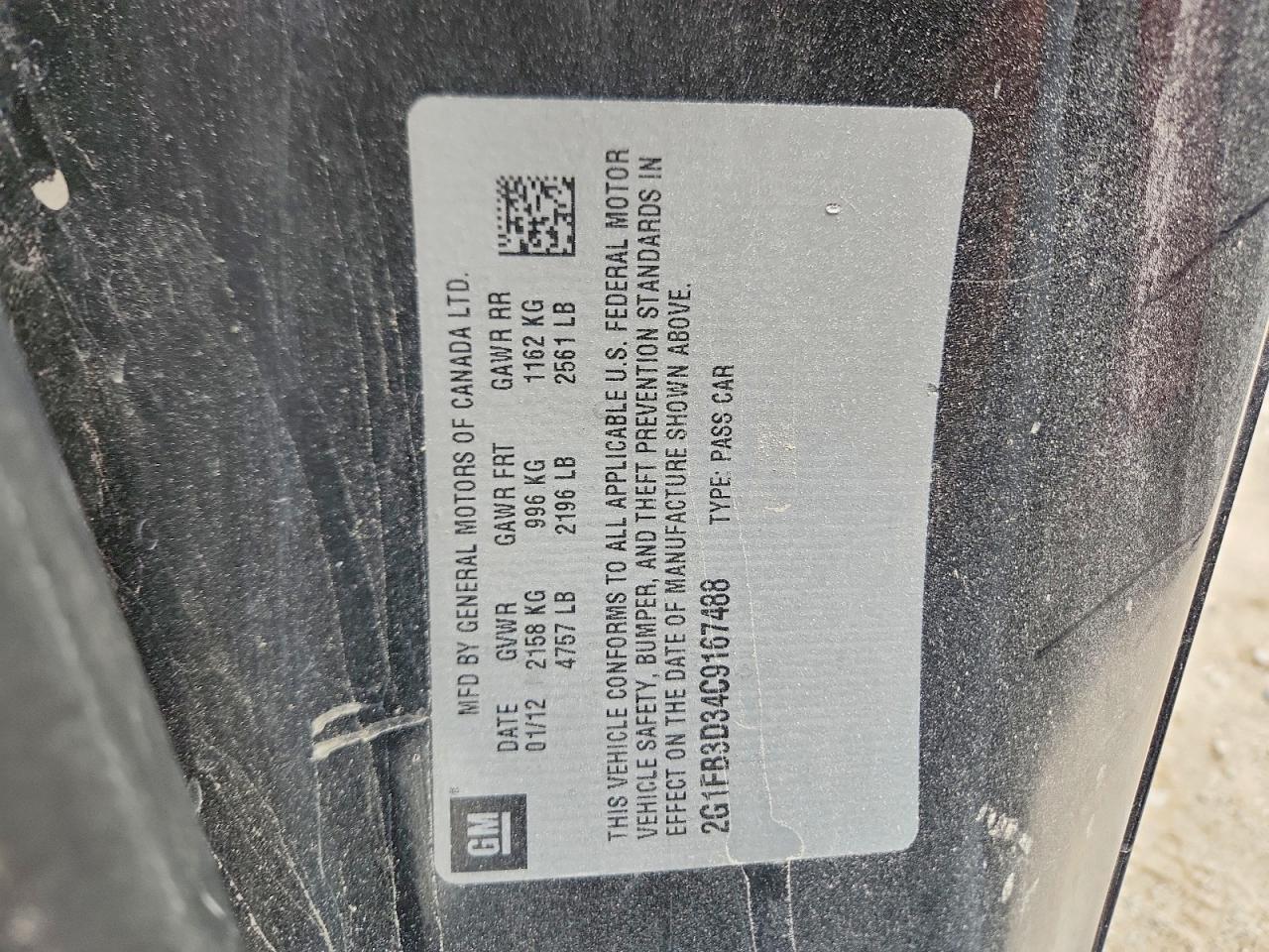 2012 Chevrolet Camaro Lt Black vin: 2G1FB3D34C9167488