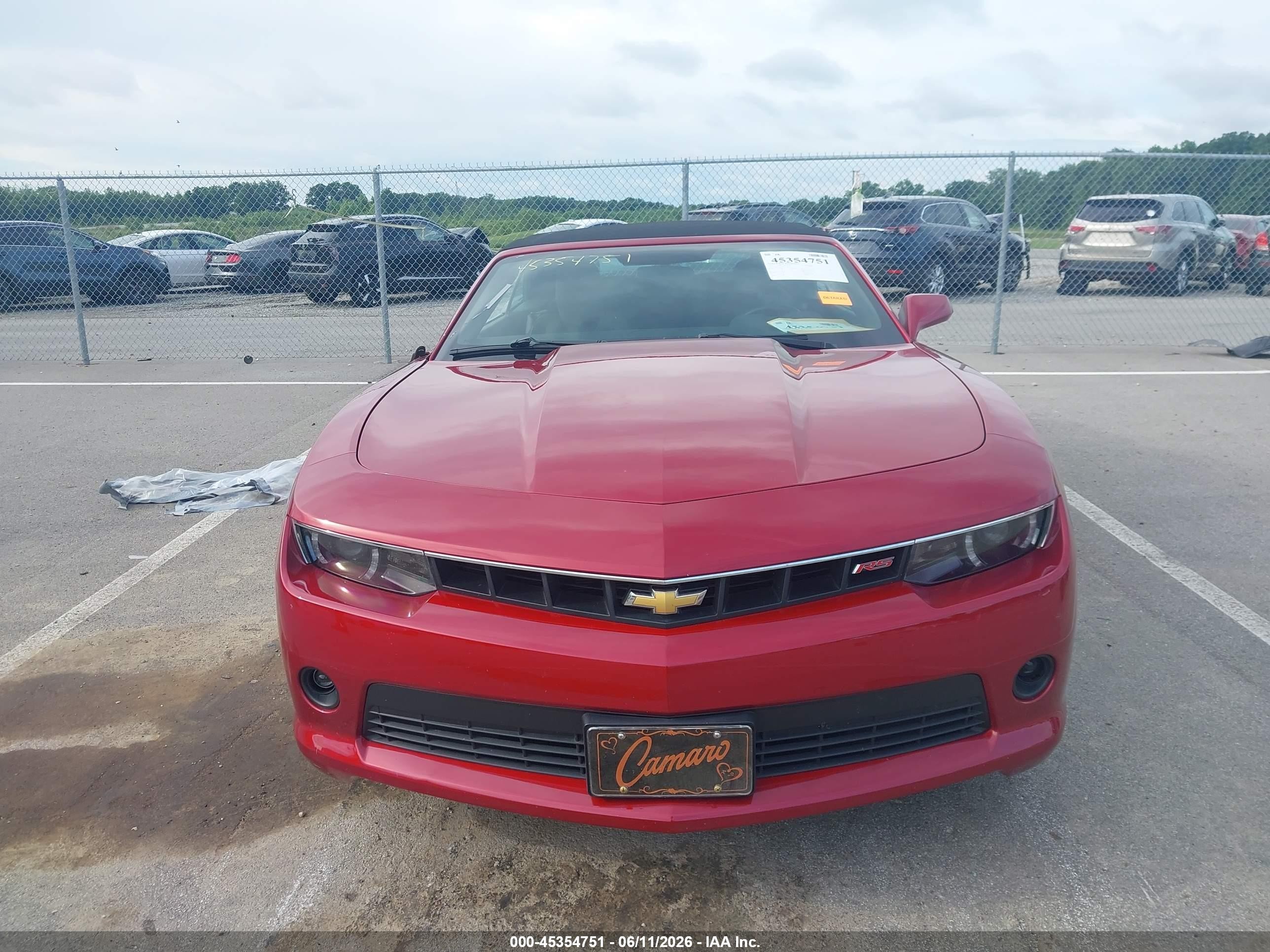 2014 Chevrolet Camaro 1lt Red vin: 2G1FB3D34E9176078