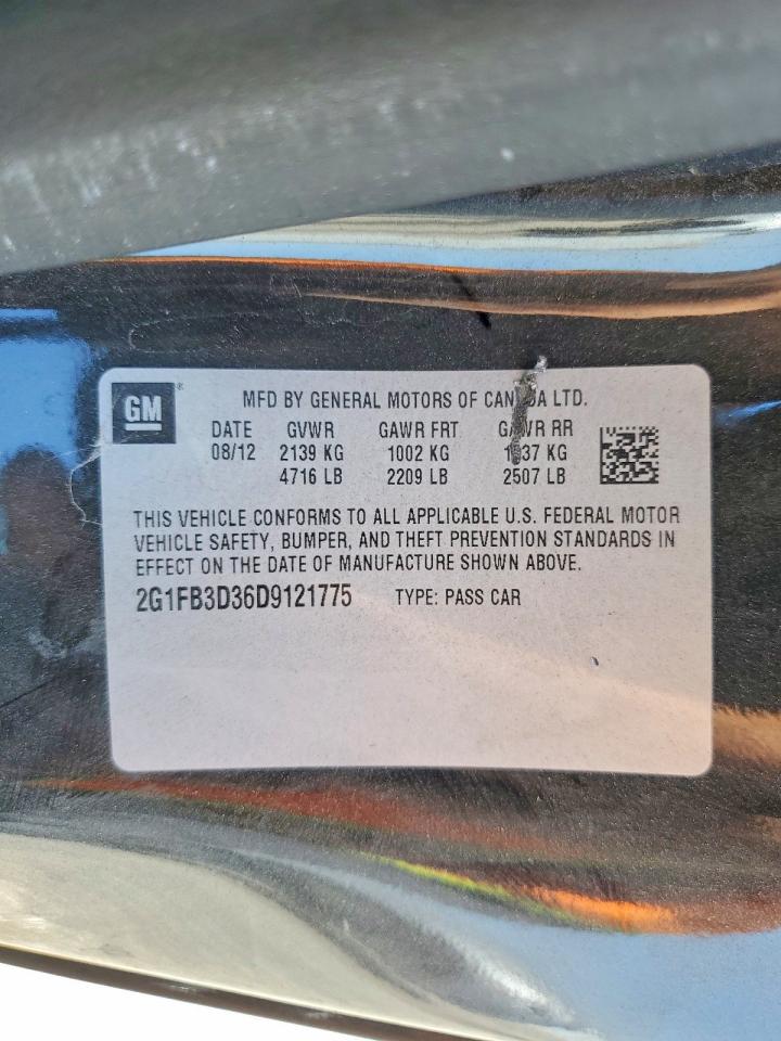 2013 Chevrolet Camaro Lt Black vin: 2G1FB3D36D9121775