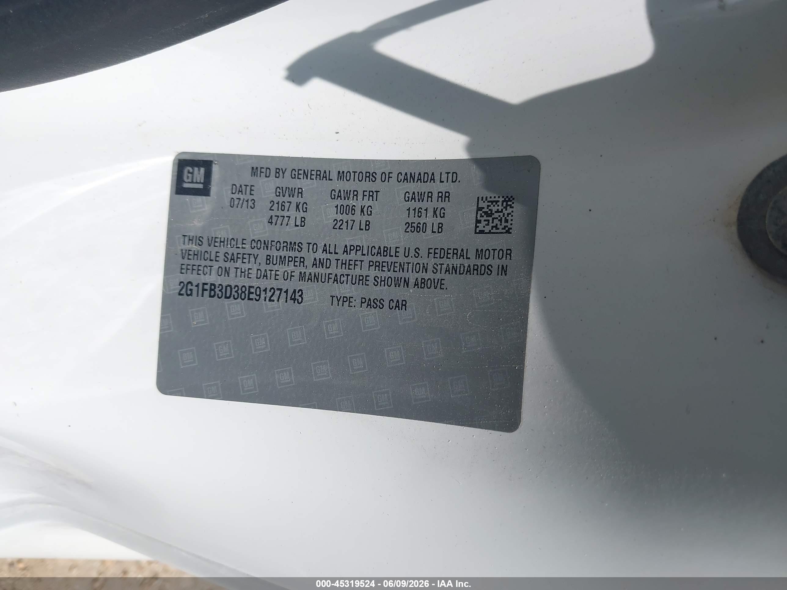 2014 Chevrolet Camaro 1lt White vin: 2G1FB3D38E9127143