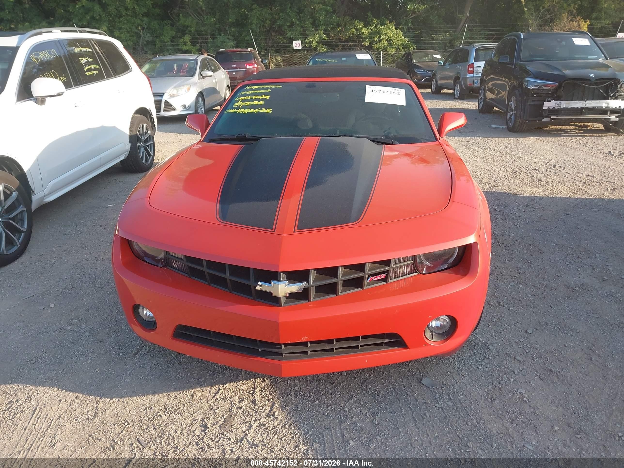 2011 Chevrolet Camaro 1lt Orange vin: 2G1FB3DD7B9204217