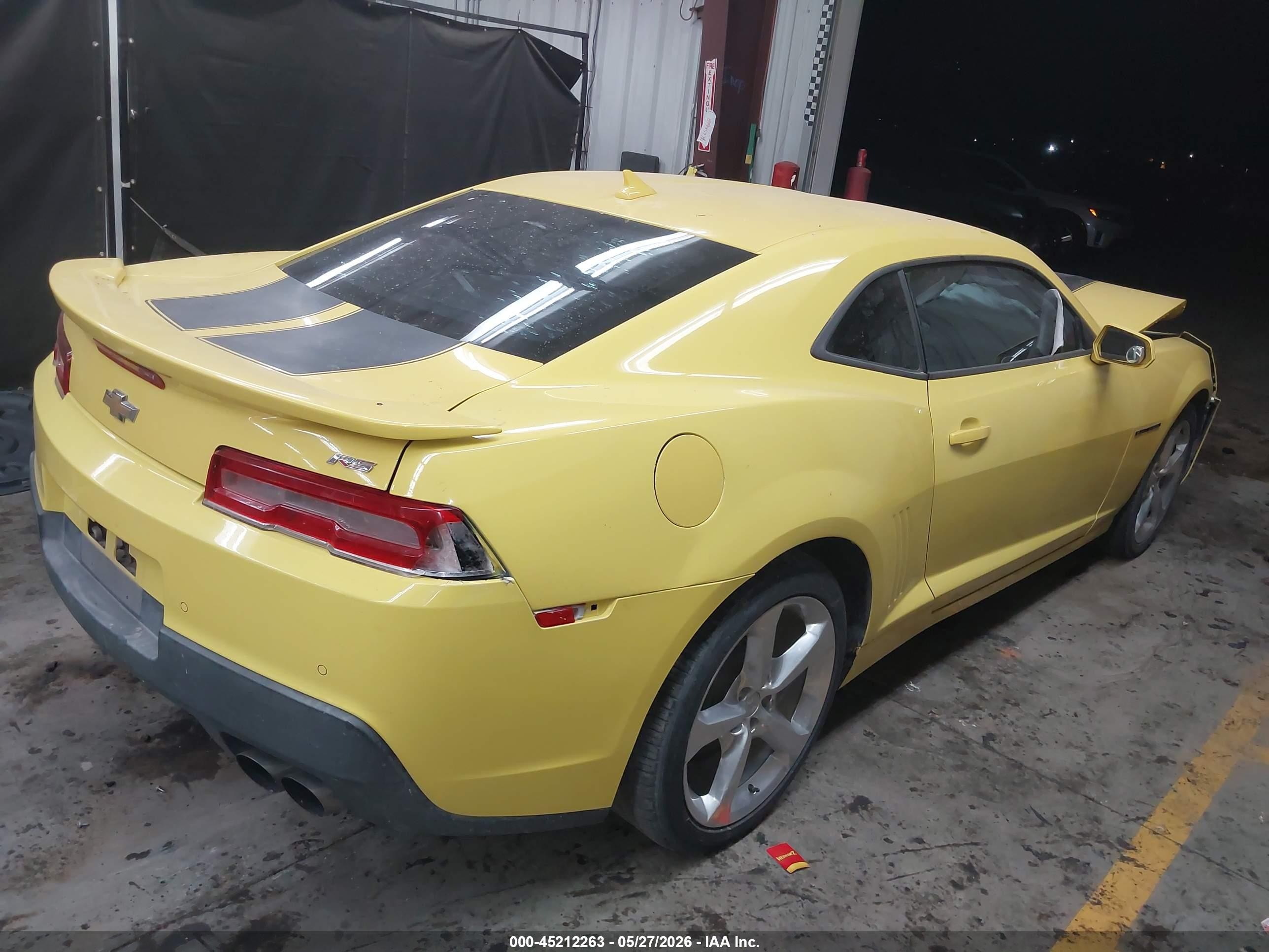 2014 Chevrolet Camaro 2lt Yellow vin: 2G1FC1E30E9214664