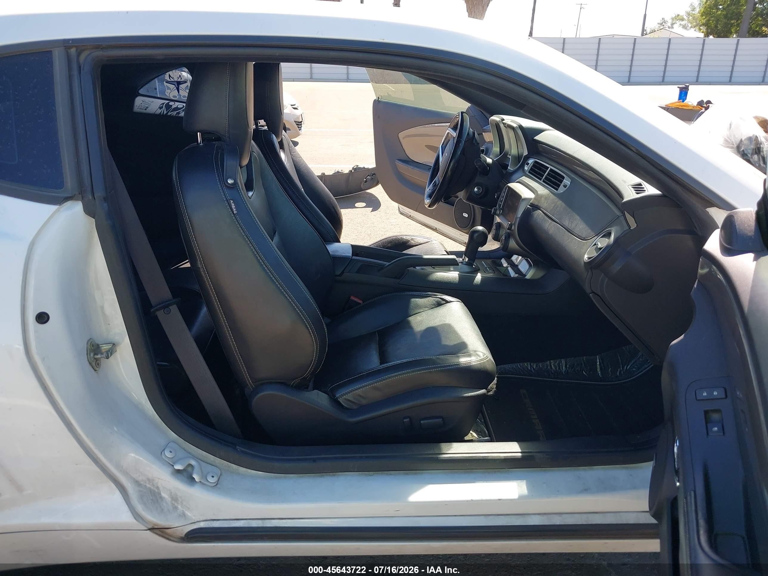 2013 Chevrolet Camaro 2lt White vin: 2G1FC1E31D9171970