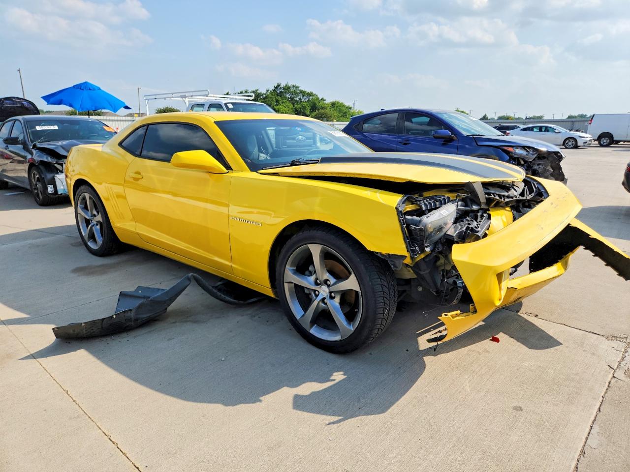 2013 Chevrolet Camaro Lt Yellow vin: 2G1FC1E31D9177249