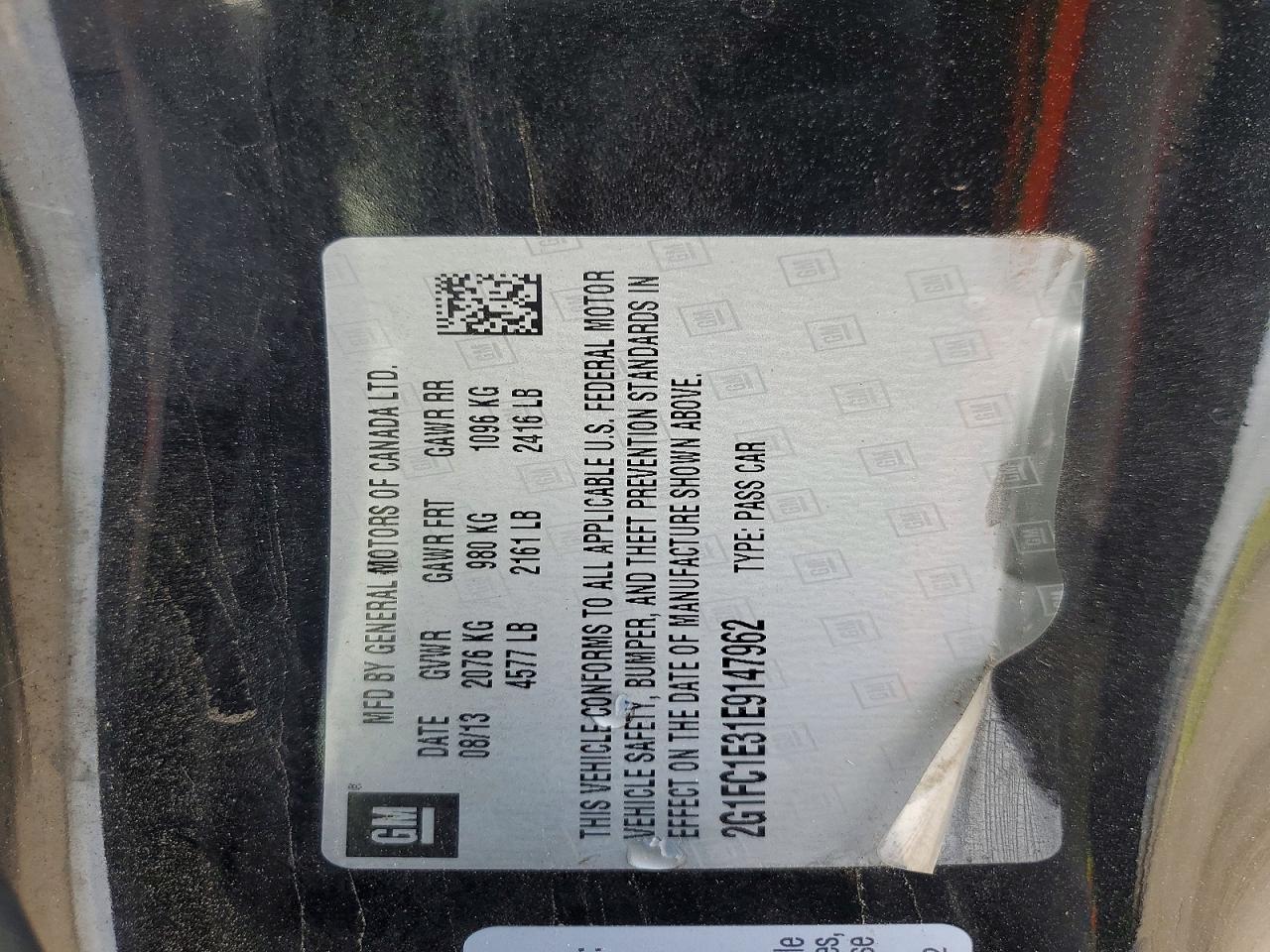 2014 Chevrolet Camaro Lt Black vin: 2G1FC1E31E9147962