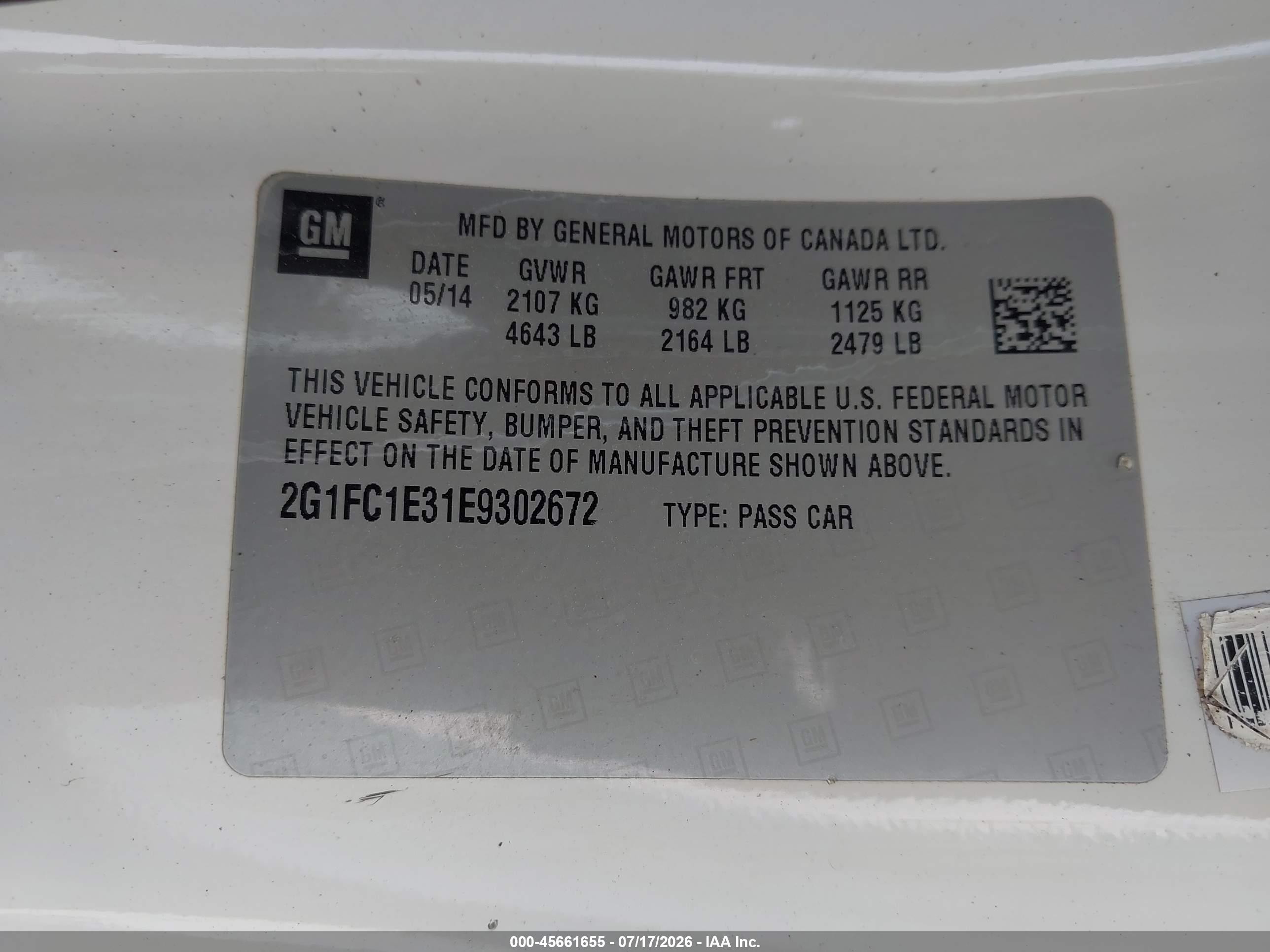 2014 Chevrolet Camaro 2lt Белый vin: 2G1FC1E31E9302672