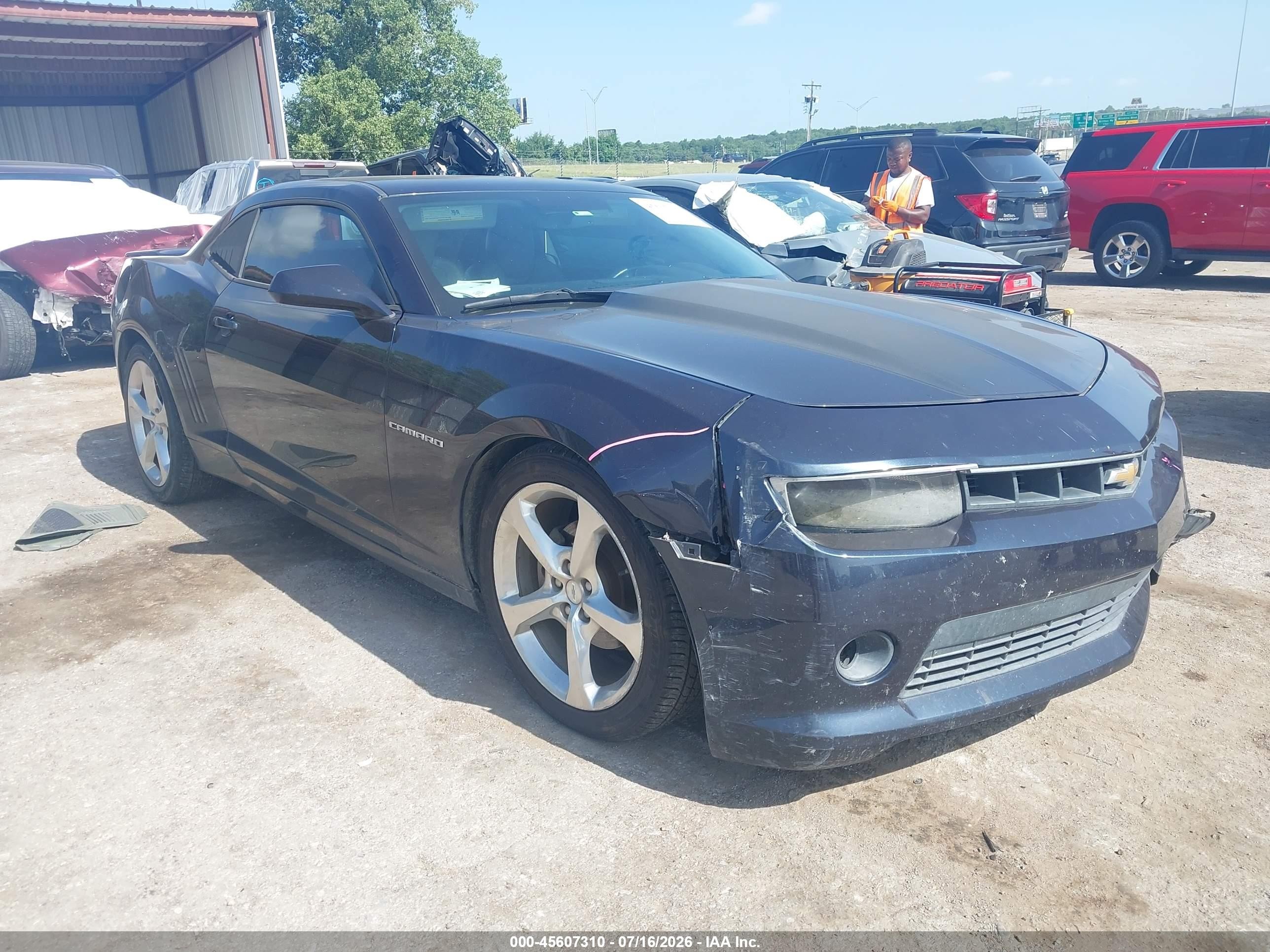 2014 Chevrolet Camaro 2lt Blue vin: 2G1FC1E32E9168173