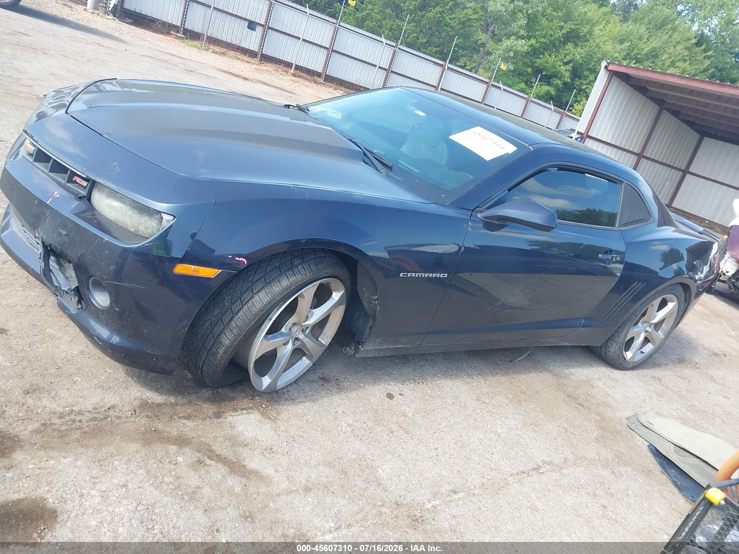 2014 Chevrolet Camaro 2lt Blue vin: 2G1FC1E32E9168173
