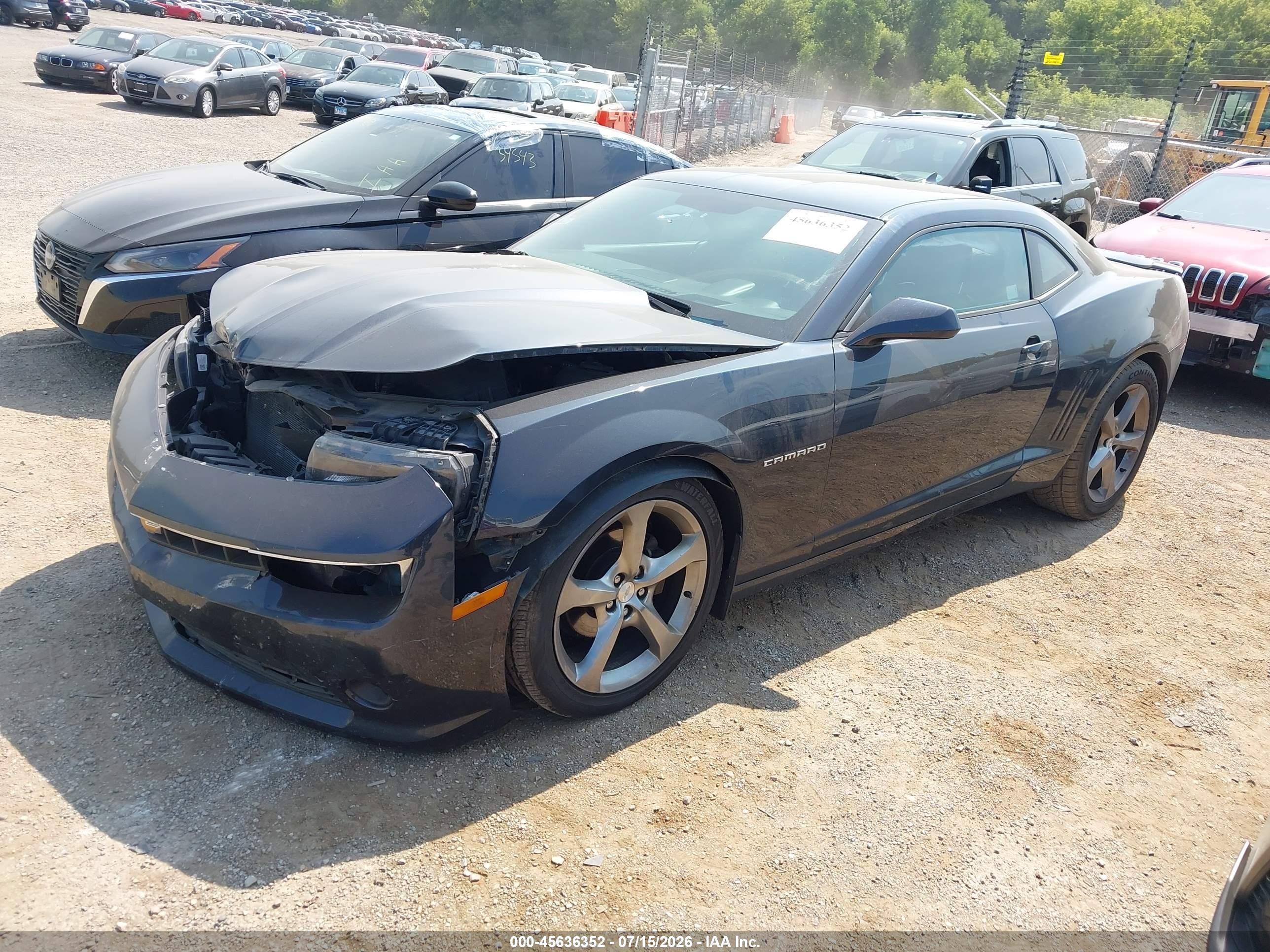 2014 Chevrolet Camaro 2lt Blue vin: 2G1FC1E32E9243695
