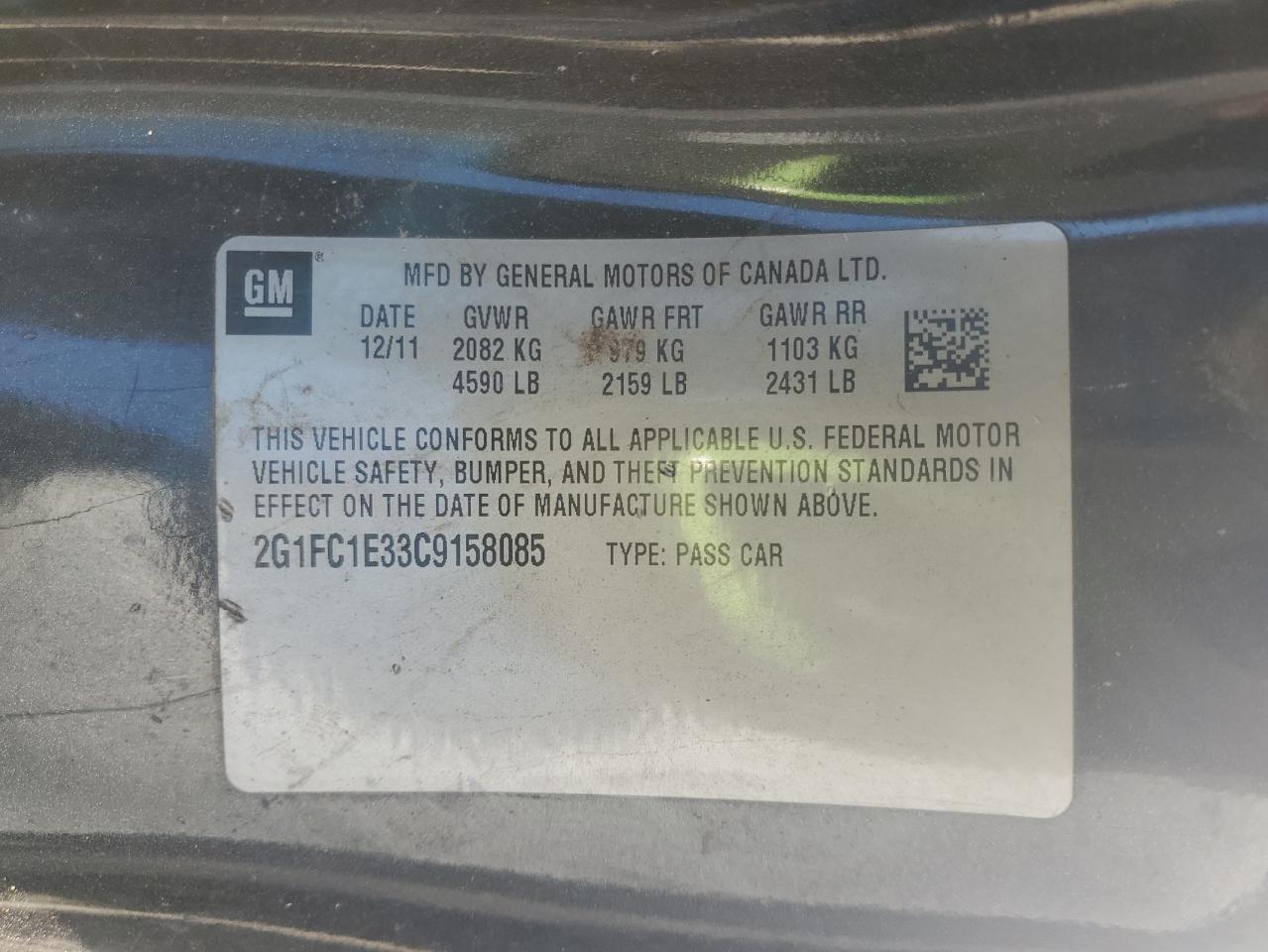 2012 Chevrolet Camaro Lt Черный vin: 2G1FC1E33C9158085